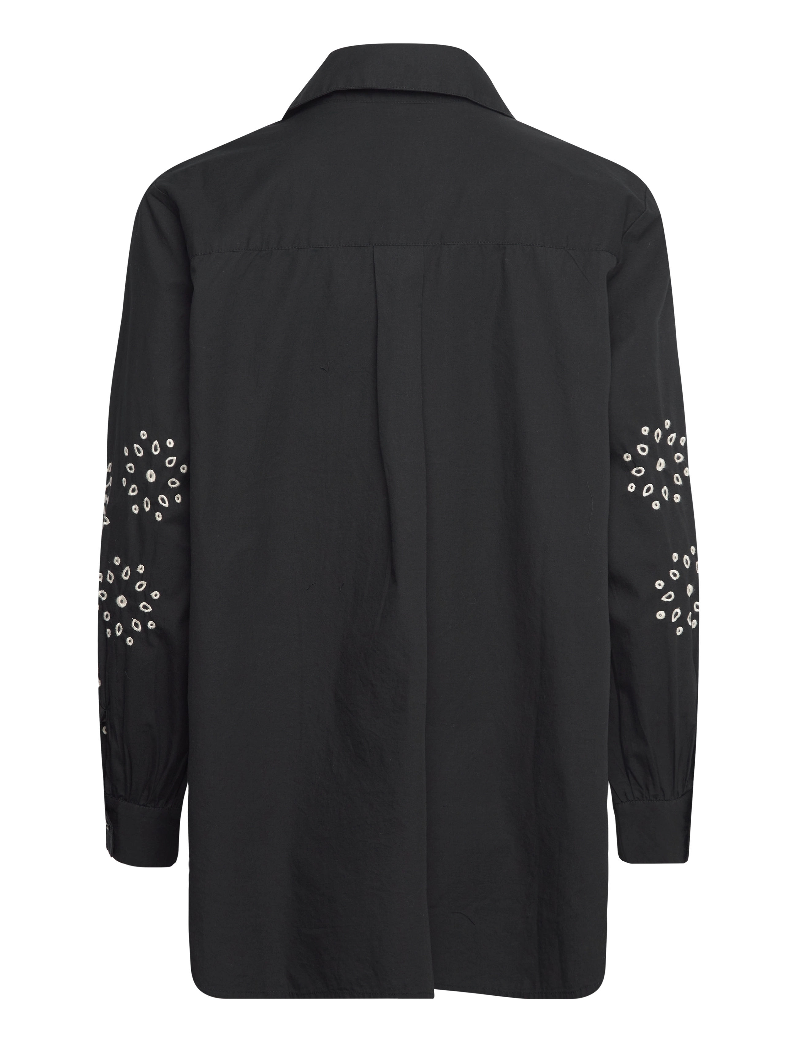 French Connection - CAMBRIA COTTON EMBROIDERED TOP - langerma skyrtur - black/cream - 2