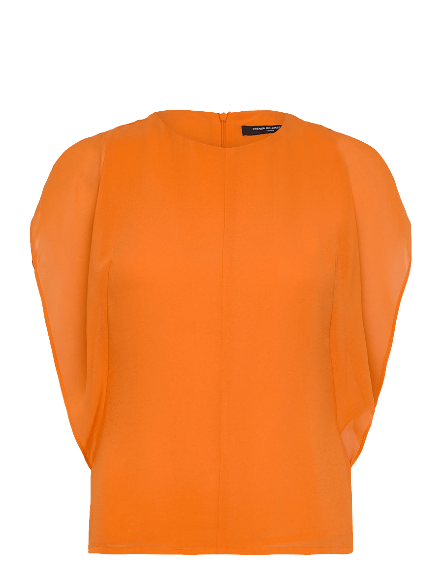 French Connection - EDEN GEORGETTE FLUTTER SLV TOP - Ärmellose tops - papaya orange - 0