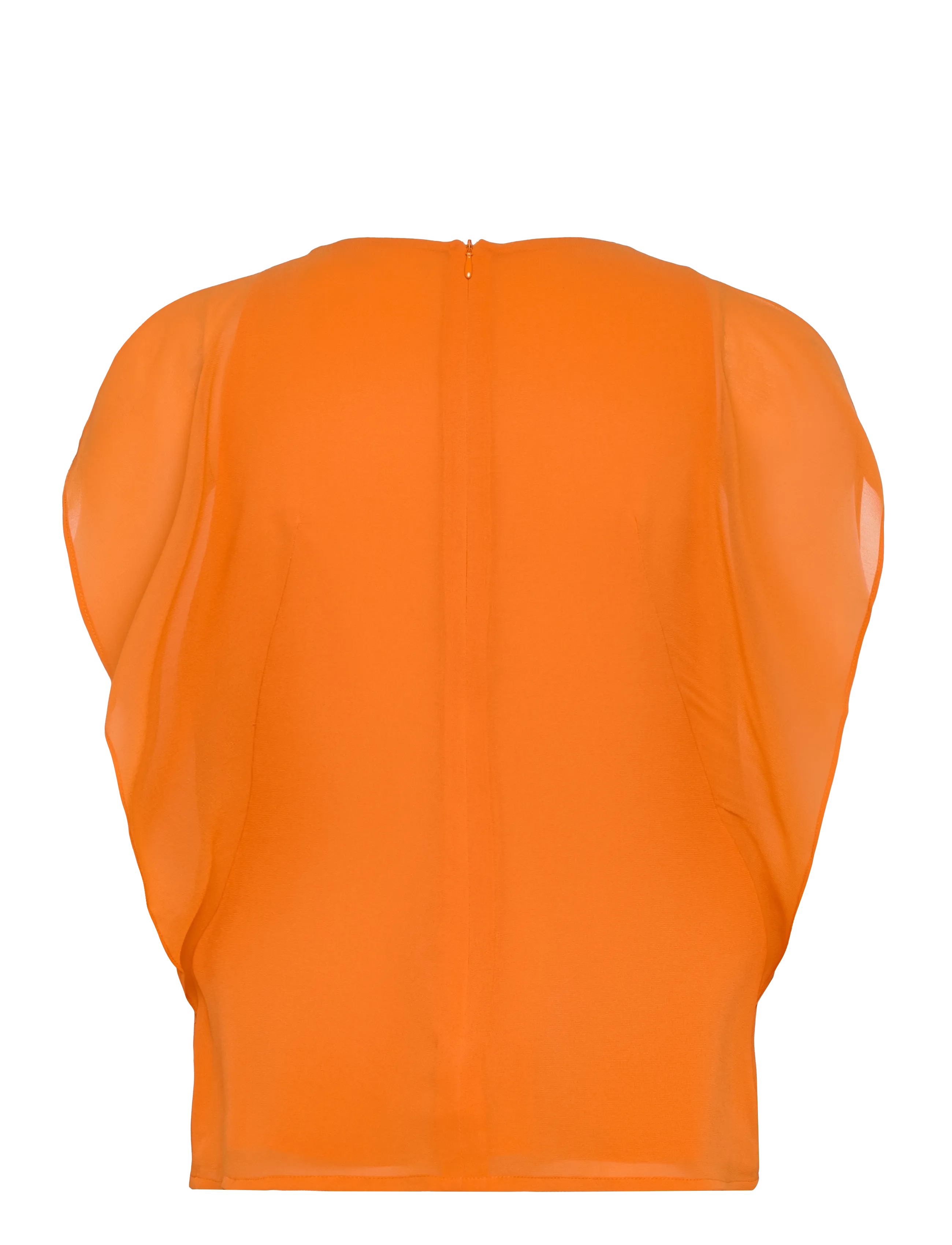 French Connection - EDEN GEORGETTE FLUTTER SLV TOP - hihattomat topit - papaya orange - 1