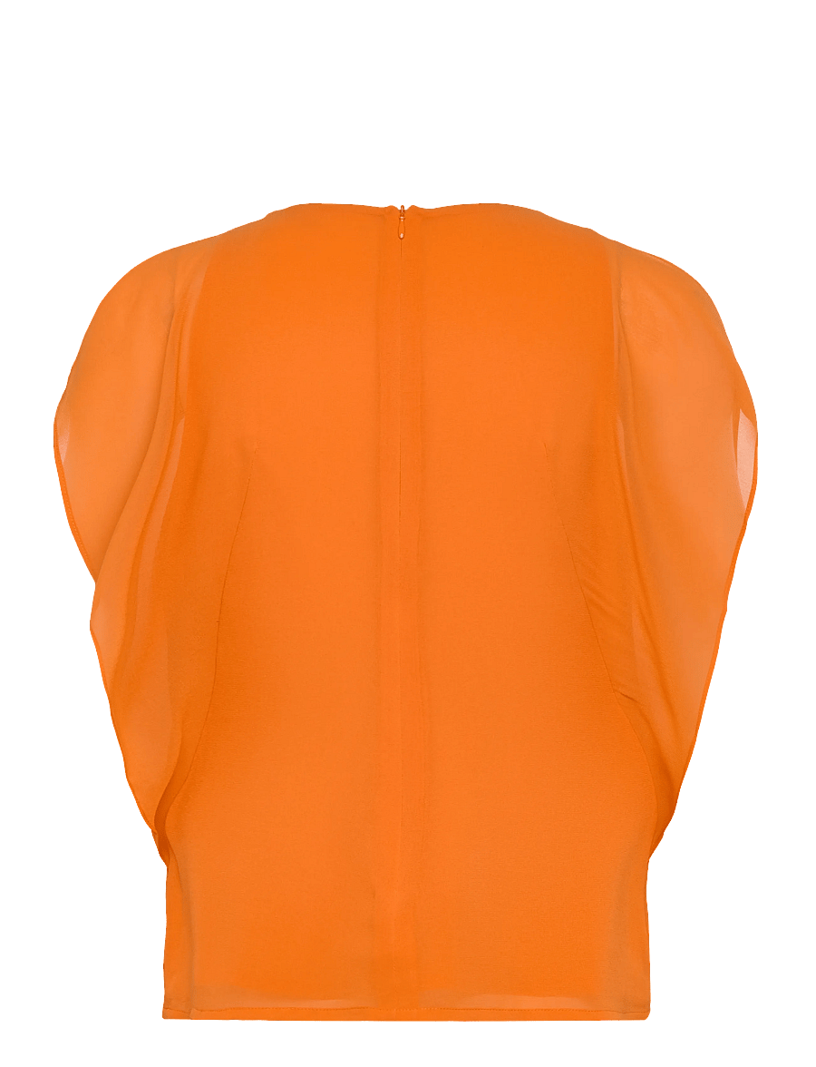 French Connection - EDEN GEORGETTE FLUTTER SLV TOP - Ärmellose tops - papaya orange - 1