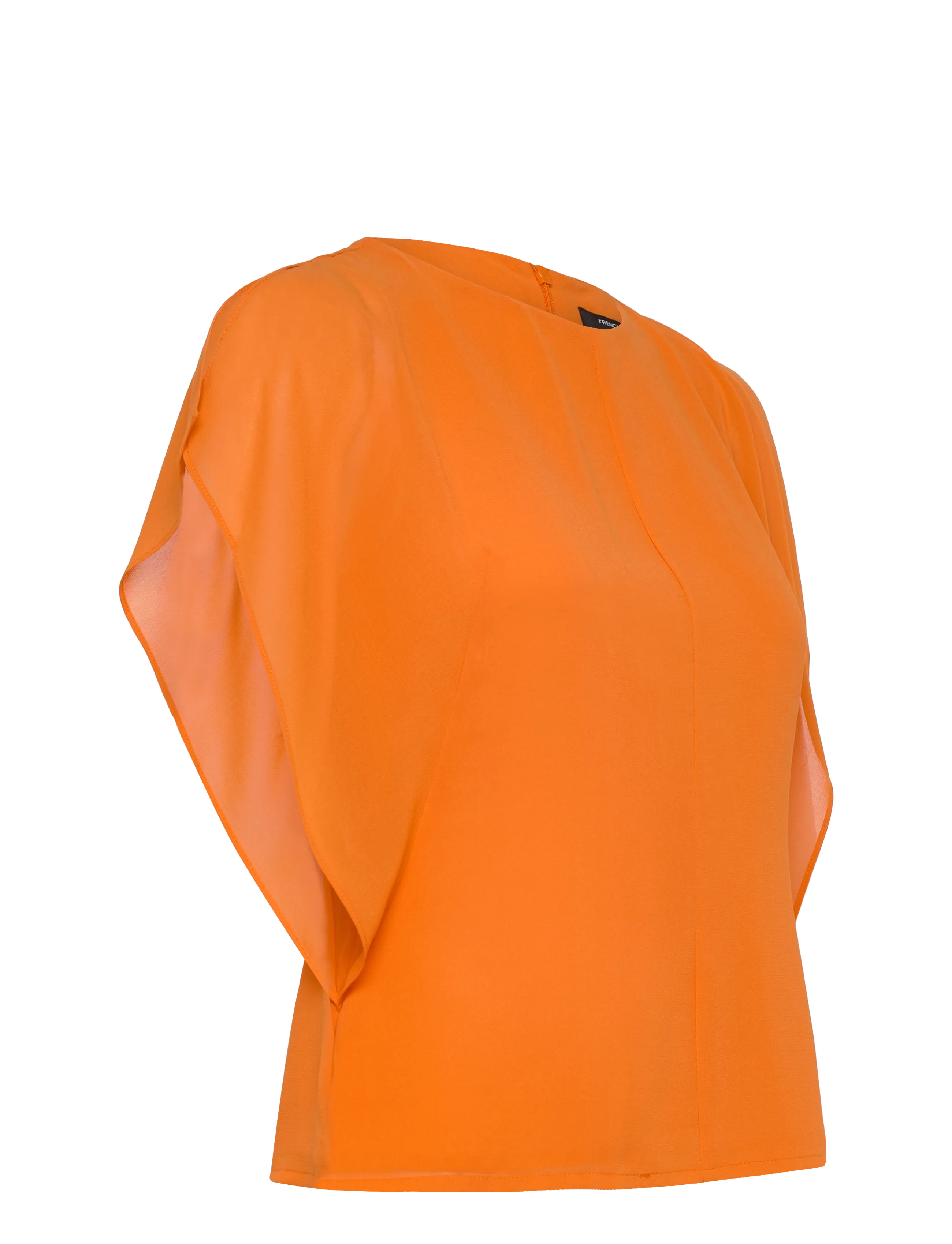 French Connection - EDEN GEORGETTE FLUTTER SLV TOP - hihattomat topit - papaya orange - 2
