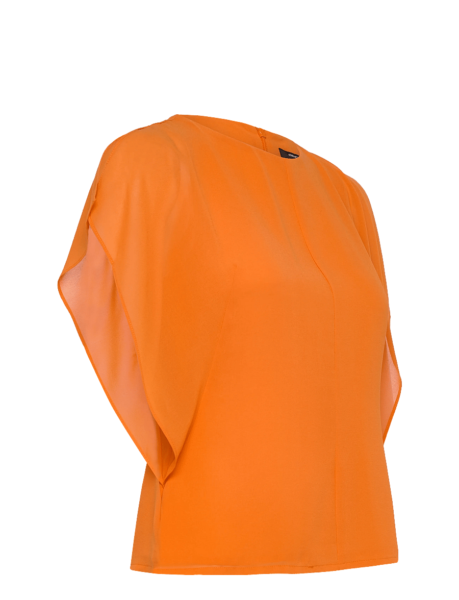 French Connection - EDEN GEORGETTE FLUTTER SLV TOP - Ärmellose tops - papaya orange - 2