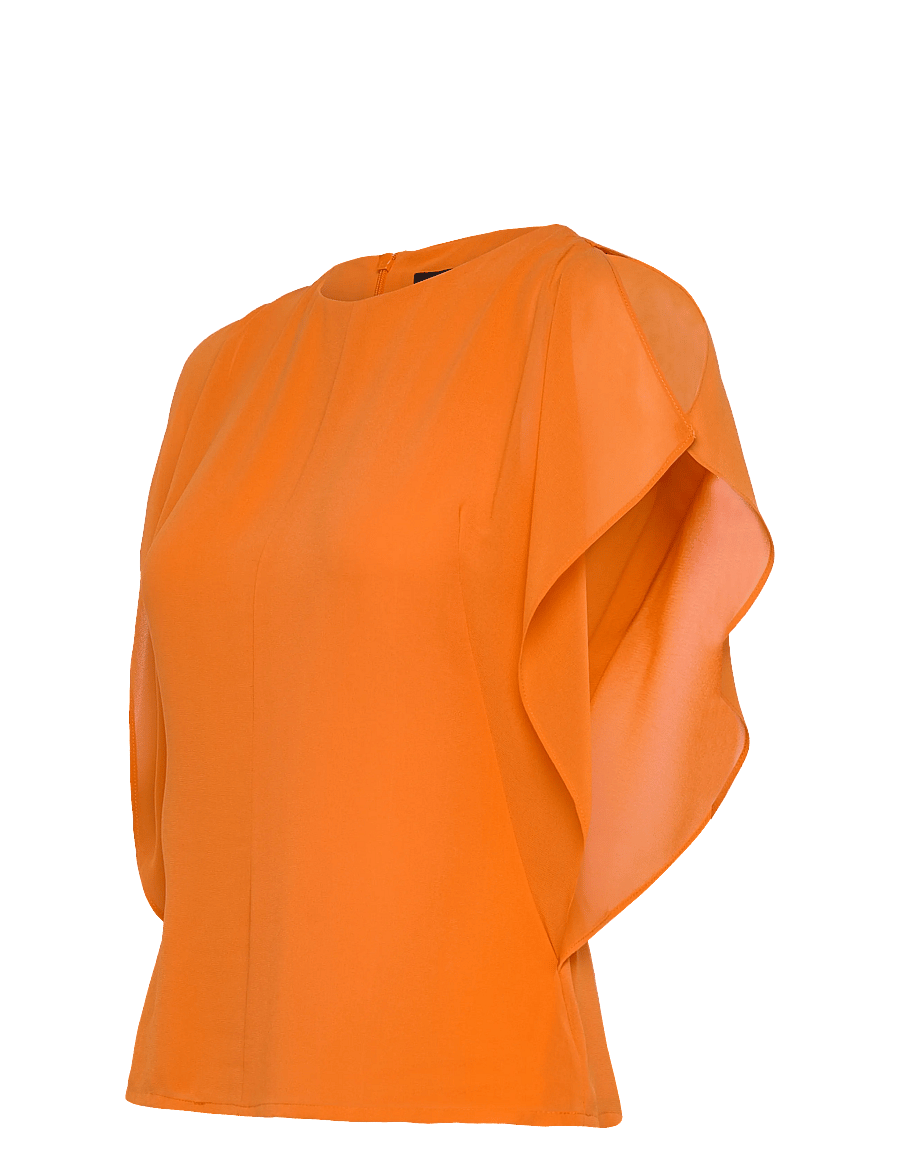 French Connection - EDEN GEORGETTE FLUTTER SLV TOP - Ärmellose tops - papaya orange - 3