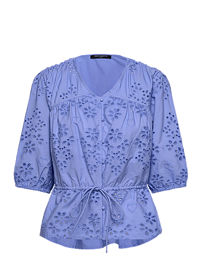 Cambria Cotton Ss Broderie Top - KortæRmede Bluser