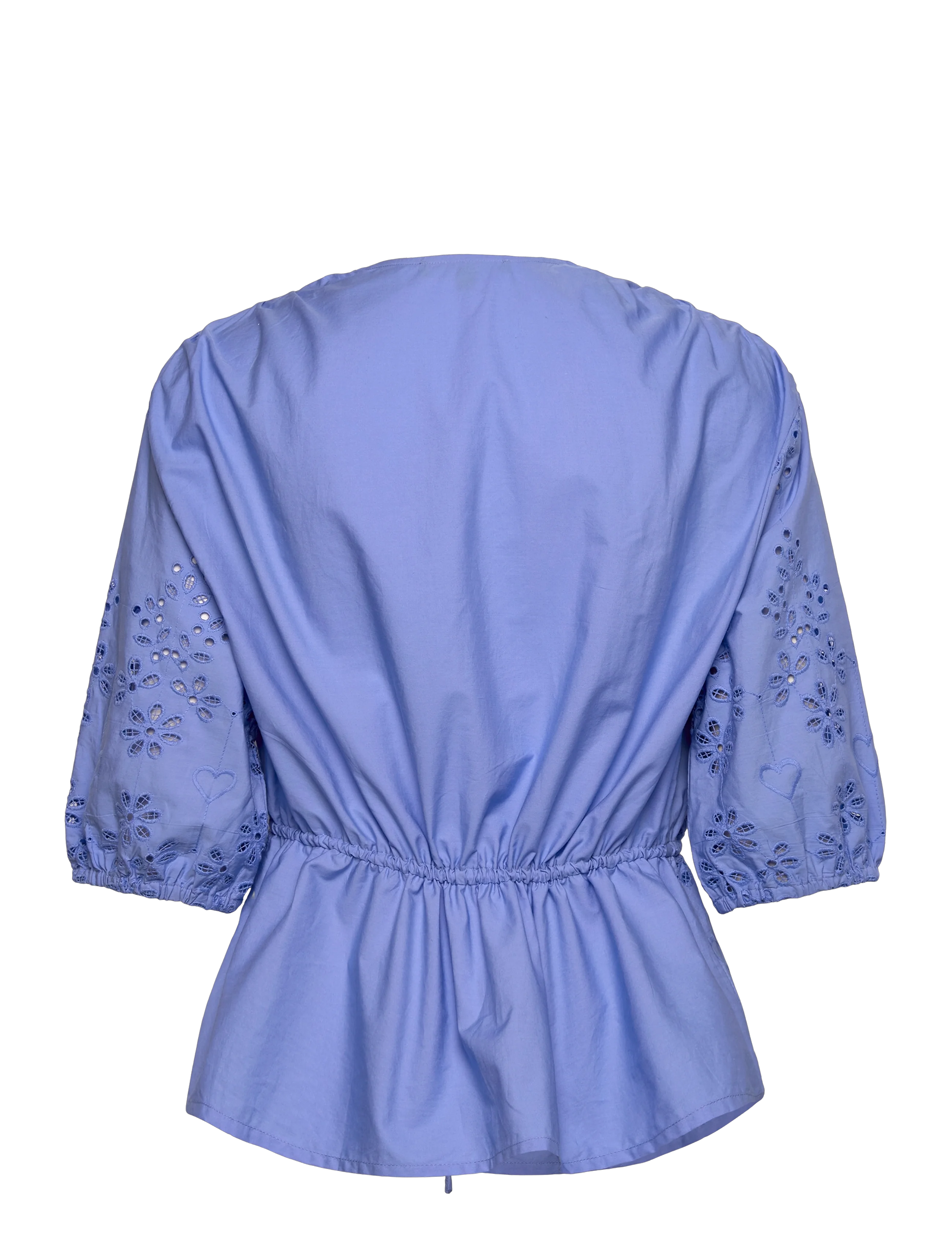 French Connection - CAMBRIA COTTON SS BRODERIE TOP - kurzämlige blusen - cornflower blue - 1