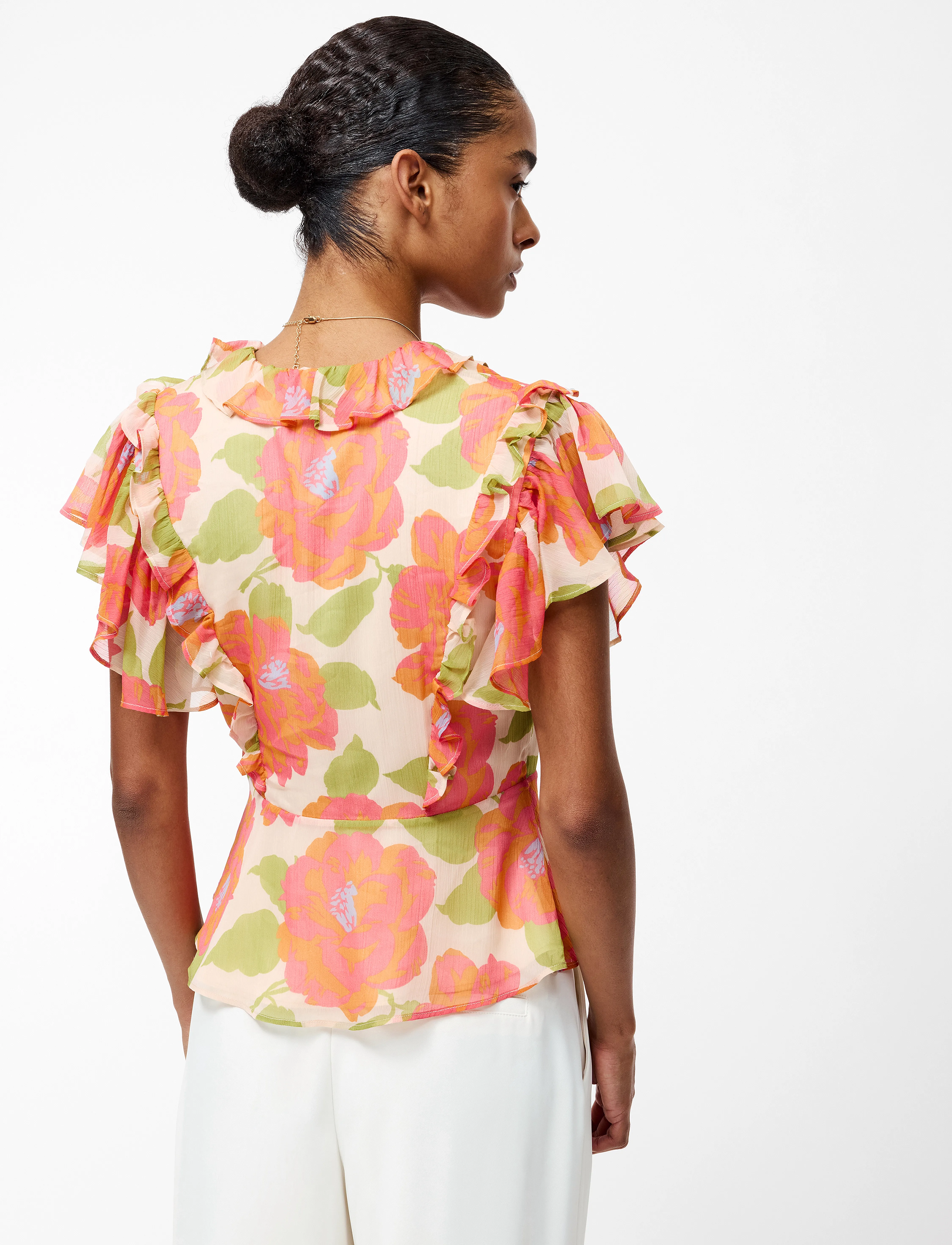 French Connection - LOUISA HALLIE CRINKLE BLOUSE - lyhythihaiset puserot - orange multi - 3