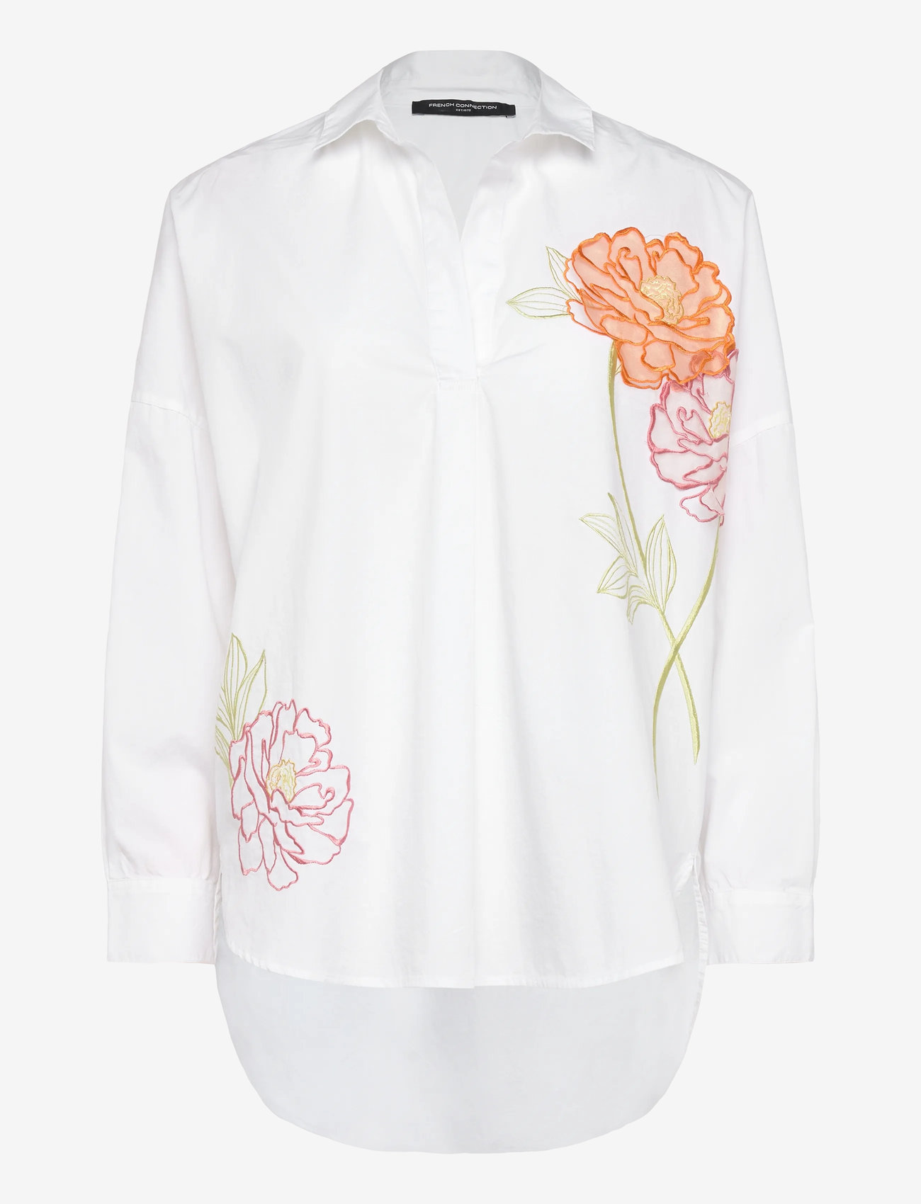 French Connection - CAMBRIA COTTON POPOVER SHIRT - linen white - 1