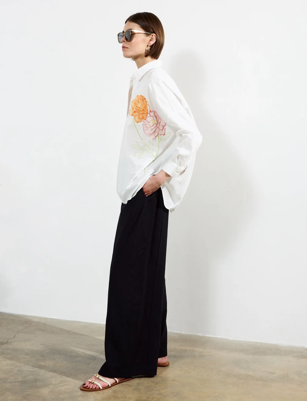 French Connection - CAMBRIA COTTON POPOVER SHIRT - långärmade skjortor - linen white - 0