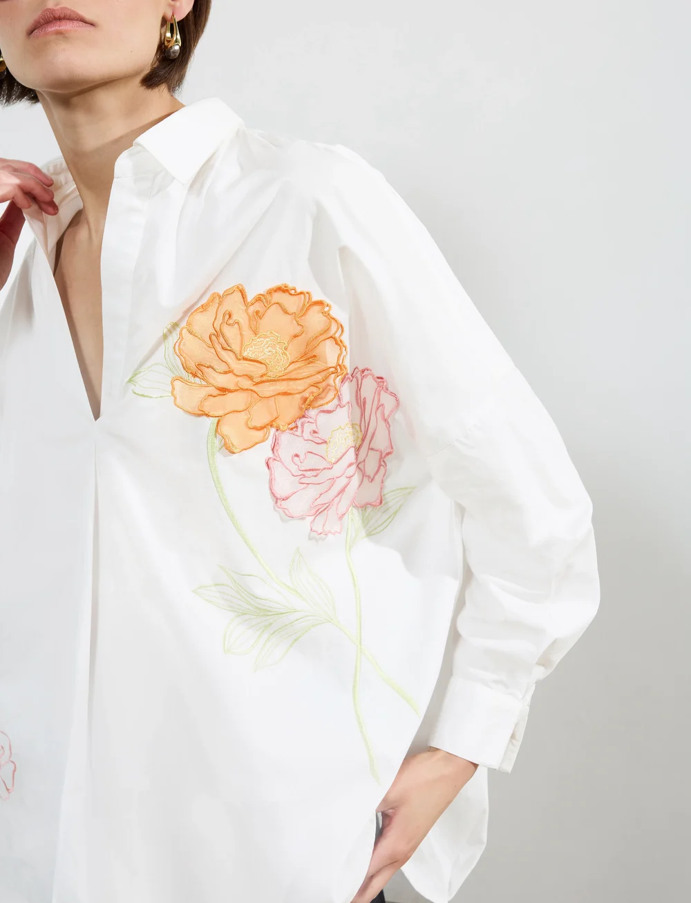 French Connection - CAMBRIA COTTON POPOVER SHIRT - långärmade skjortor - linen white - 3