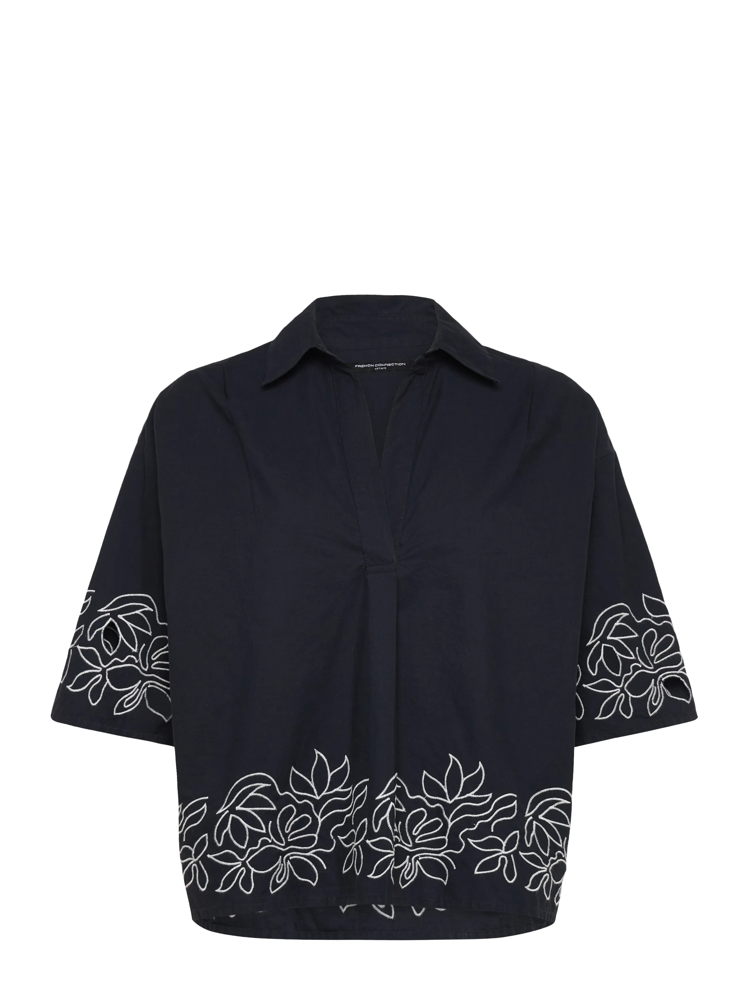 FRENCH CONNECTION Alissa Baumwolle Popover Navy - L - Damen