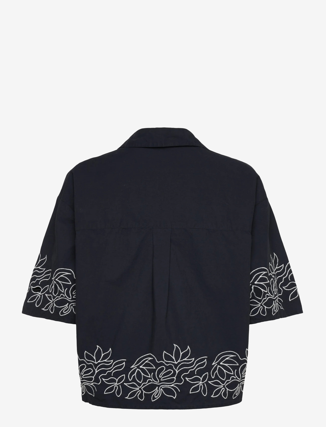 French Connection - ALISSA COTTON POPOVER - kortärmade skjortor - navy/white - 1