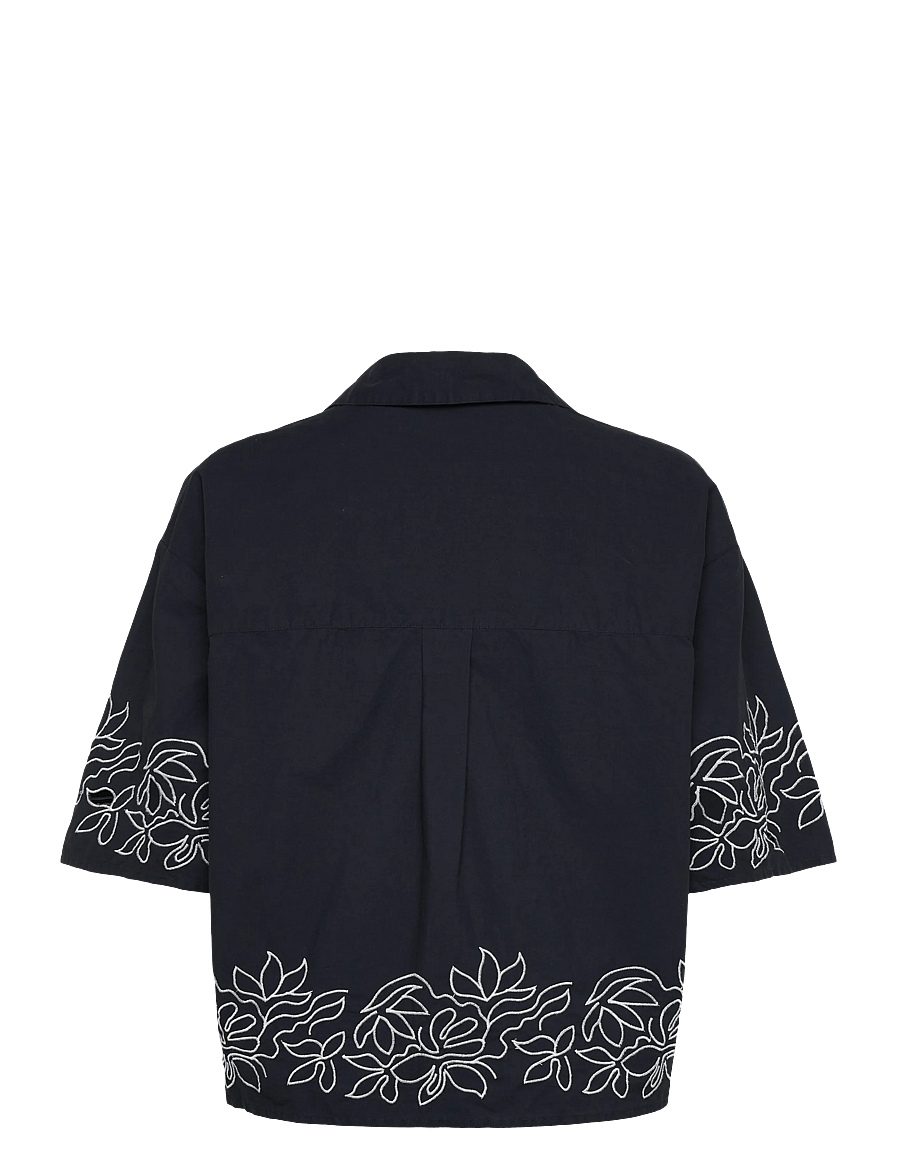 French Connection - ALISSA COTTON POPOVER - lühikeste varrukatega särgid - navy/white - 1