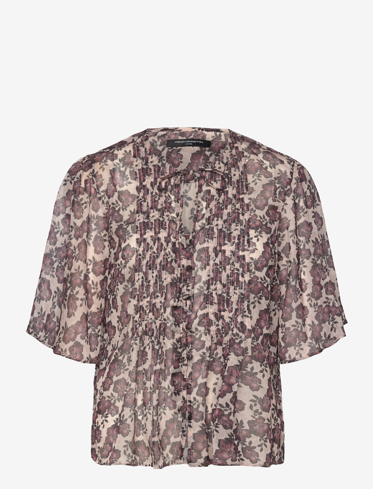 French Connection - ELYSE HALLIE CRINKLE SS TOP - lühikeste varrukatega pluusid - blush pink floral - 0