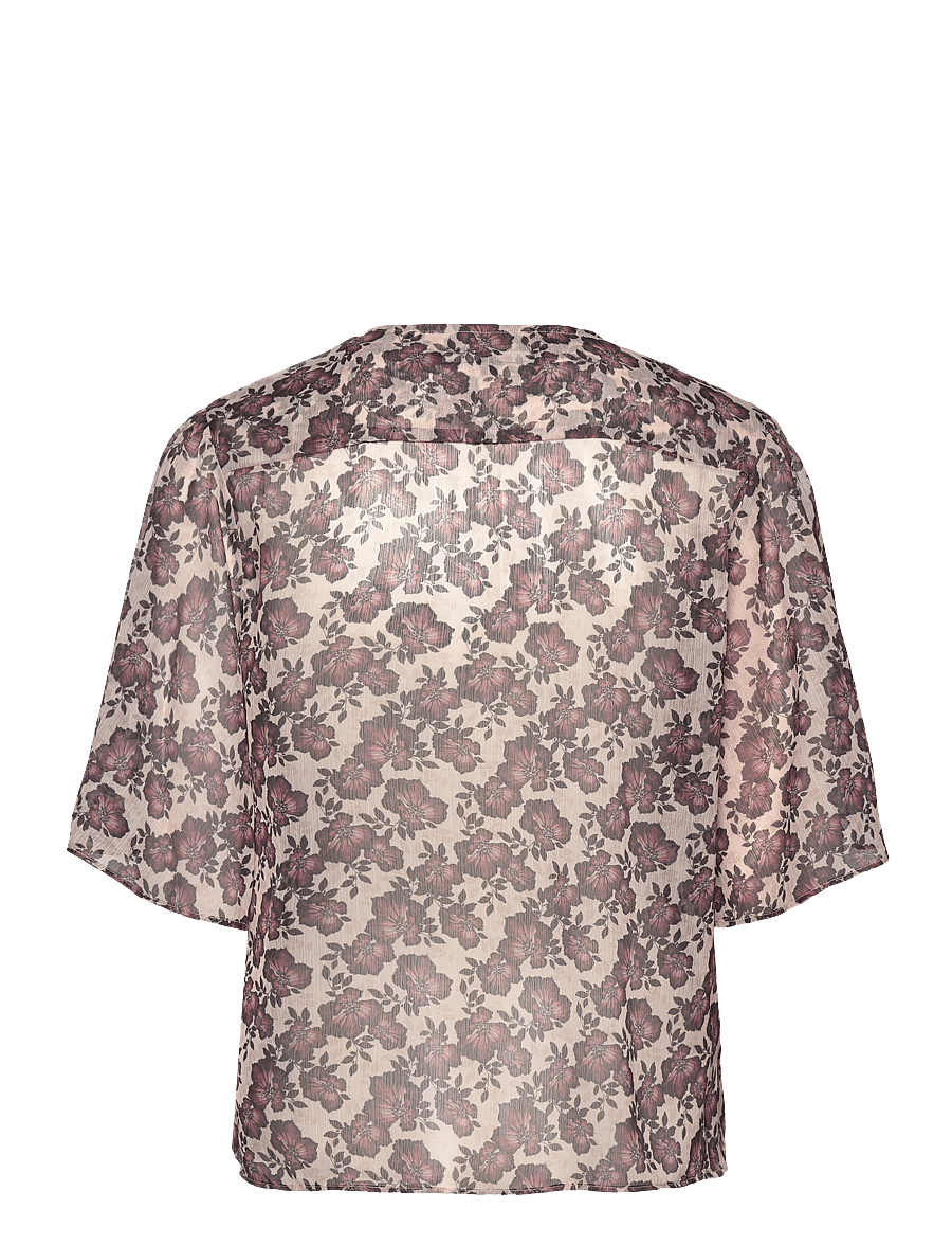 French Connection - ELYSE HALLIE CRINKLE SS TOP - kortærmede bluser - blush pink floral - 1