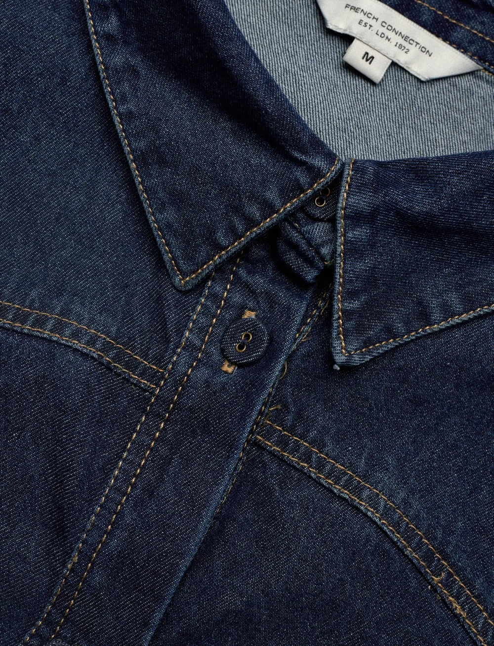French Connection - ARCHIE DENIM CROP SHIRT - teksasärgid - archie denim - 5