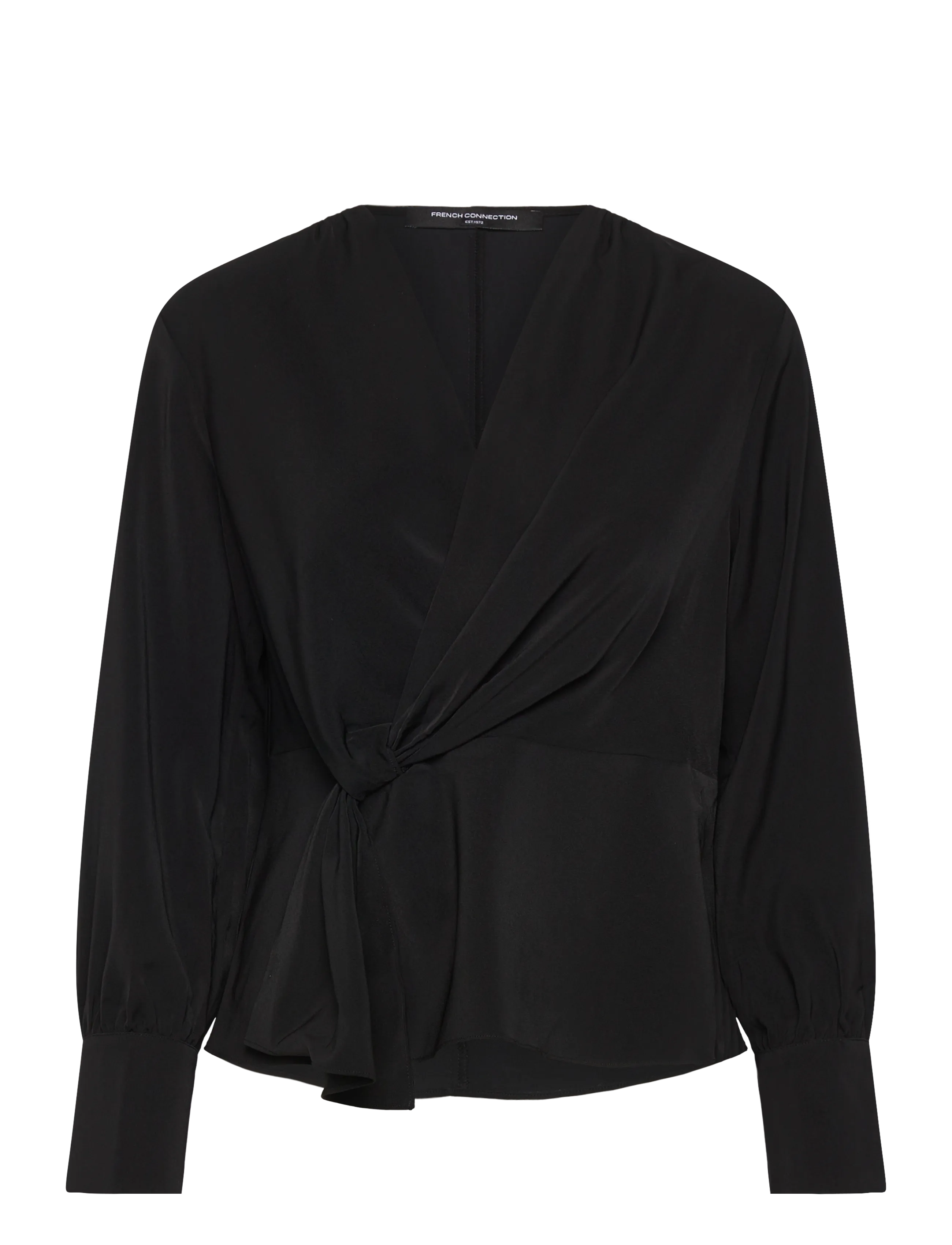 French Connection LAUREL CREPE PEPLUM TOP - Bluser - BLACKOUT / black