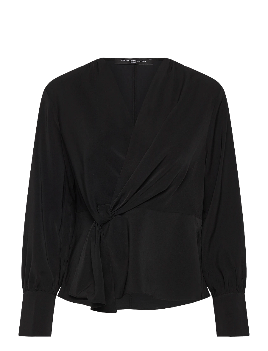 French Connection - LAUREL CREPE PEPLUM TOP - palaidinės ilgomis rankovėmis - blackout - 1
