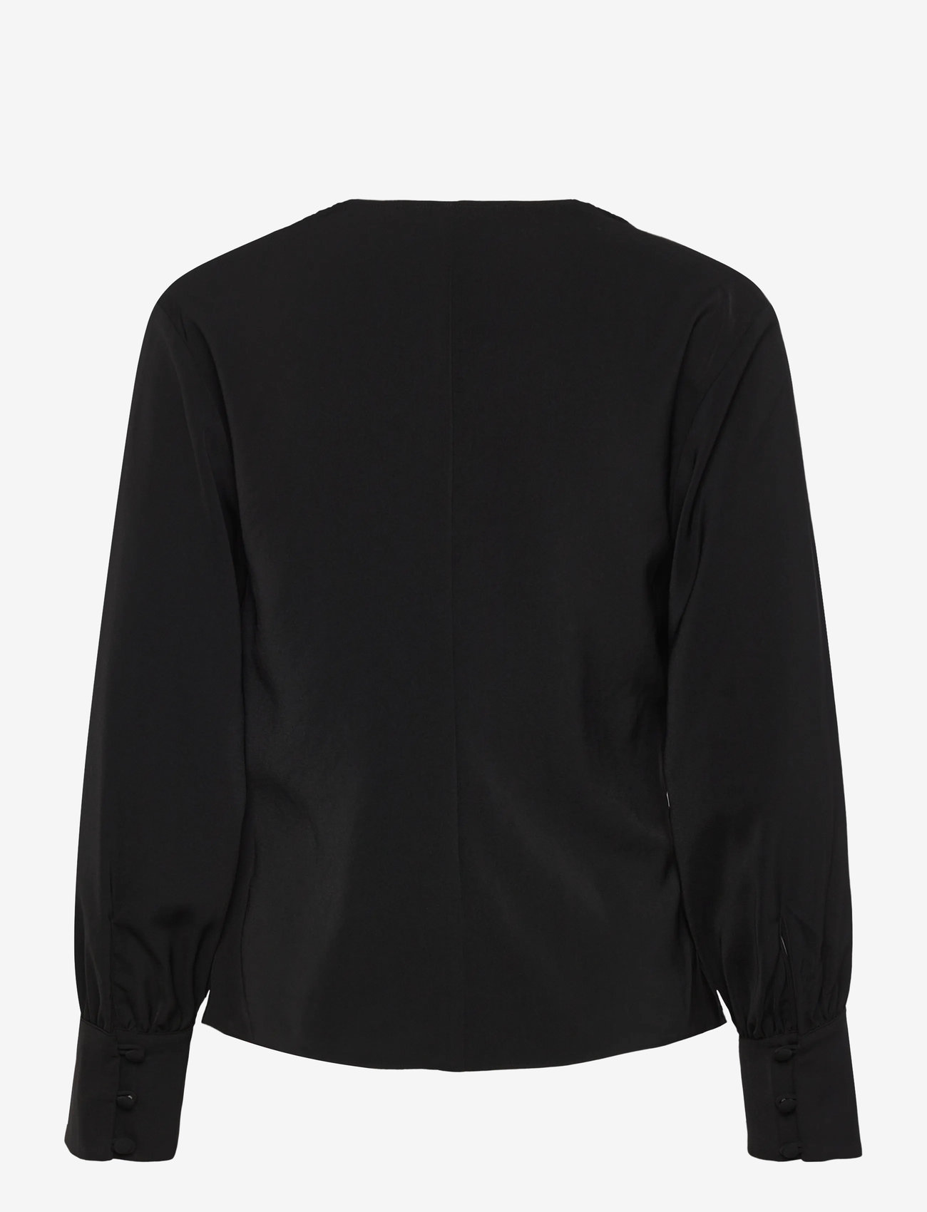 French Connection - LAUREL CREPE PEPLUM TOP - pikkade varrukatega pluusid - blackout - 2