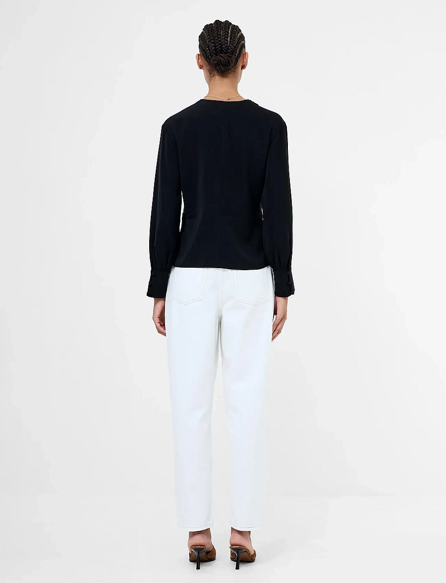 French Connection - LAUREL CREPE PEPLUM TOP - palaidinės ilgomis rankovėmis - blackout - 4