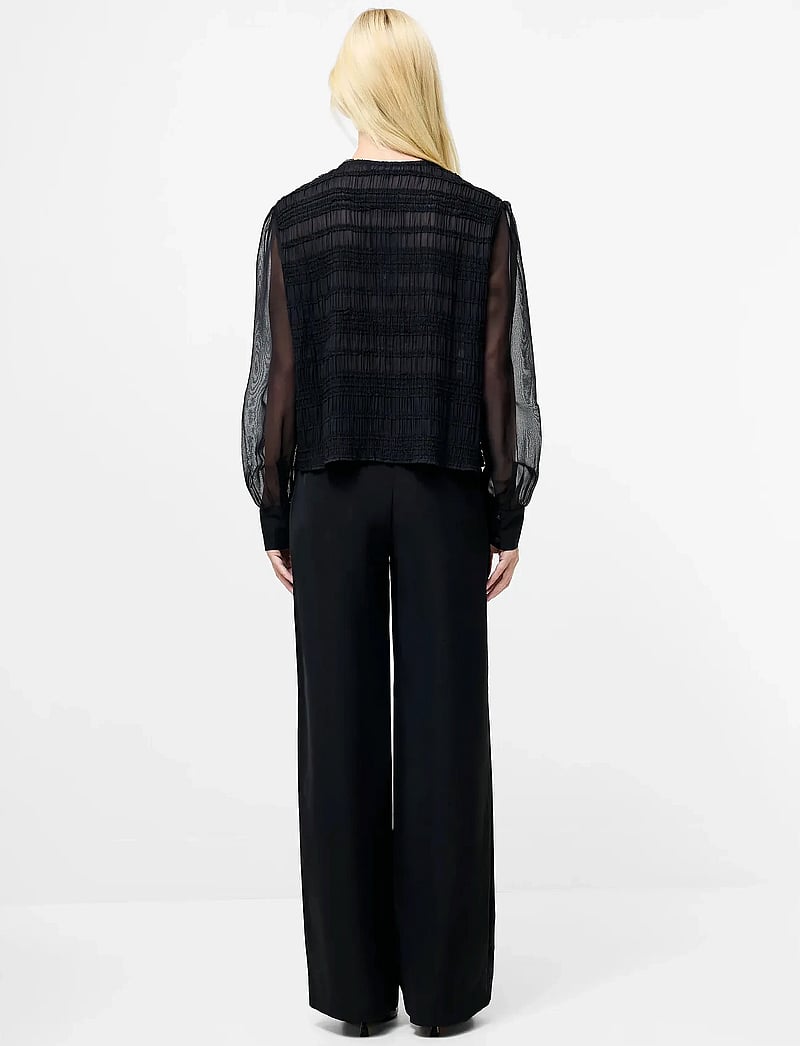 French Connection - CANARY PLEATED SHIRT - langärmlige blusen - black - 4