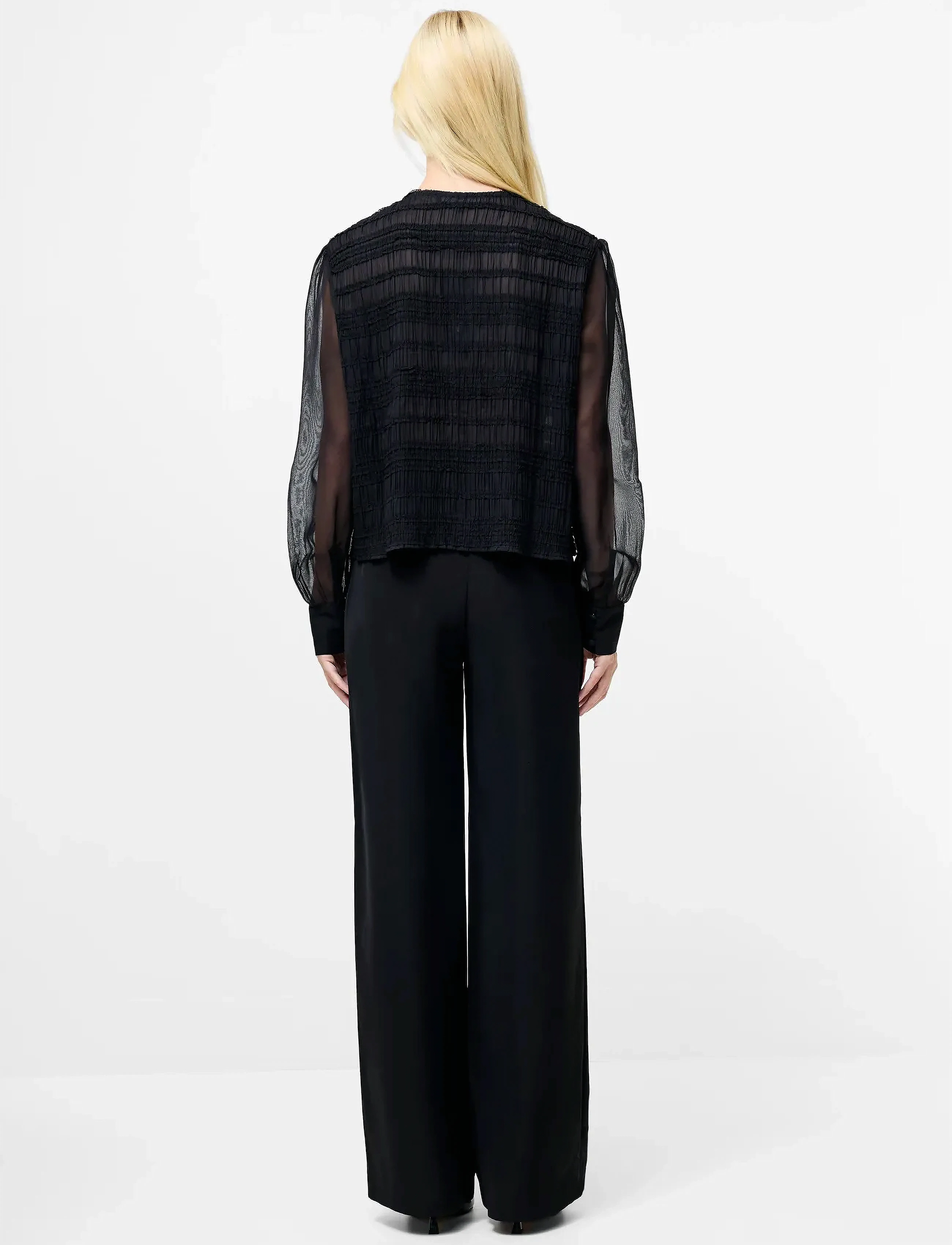 French Connection - CANARY PLEATED SHIRT - palaidinės ilgomis rankovėmis - black - 4