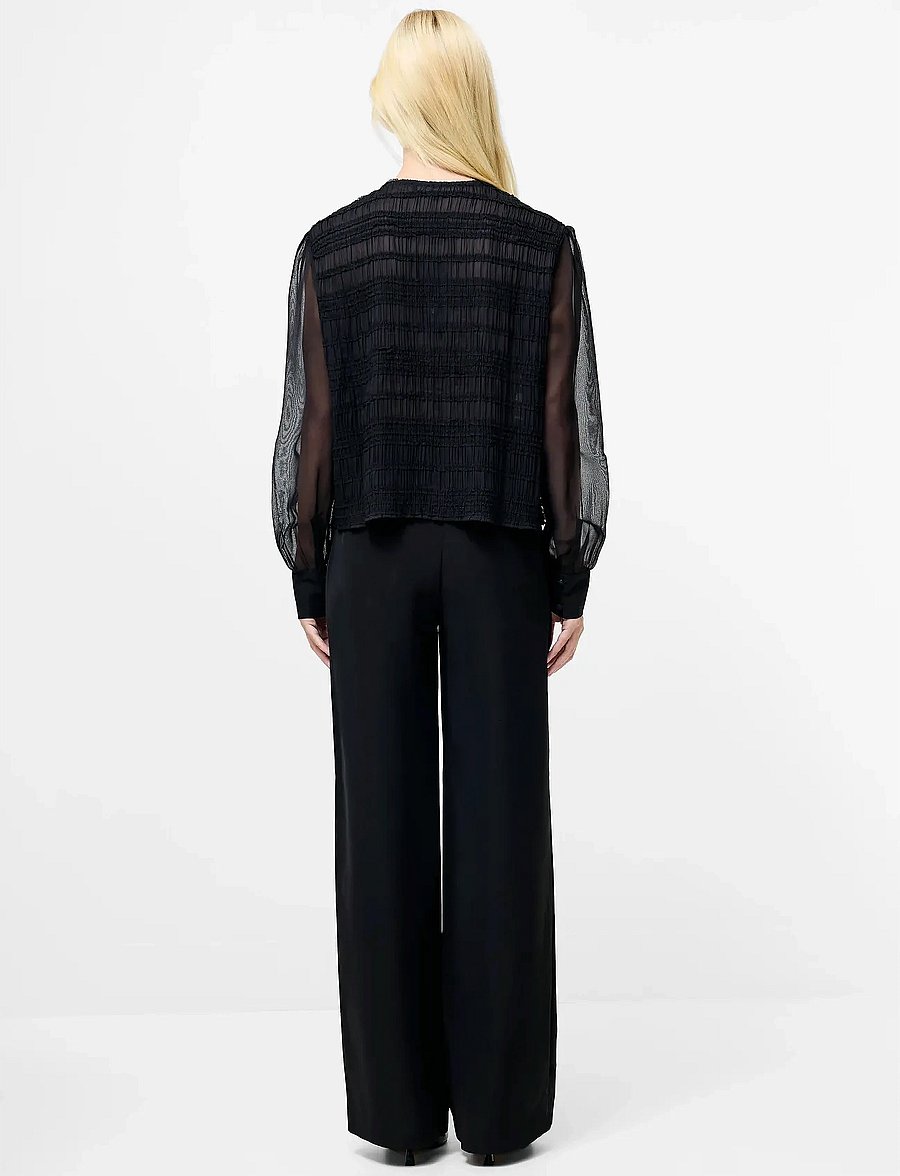 French Connection - CANARY PLEATED SHIRT - langärmelige blusen - black - 4