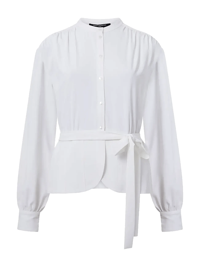 French Connection - AREZZO LS WAIST TIE SHIRT - pitkähihaiset kauluspaidat - winter white - 1