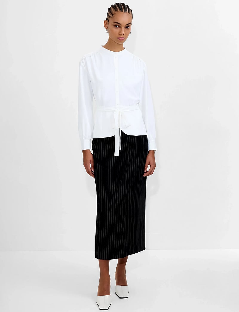 French Connection - AREZZO LS WAIST TIE SHIRT - pitkähihaiset kauluspaidat - winter white - 0