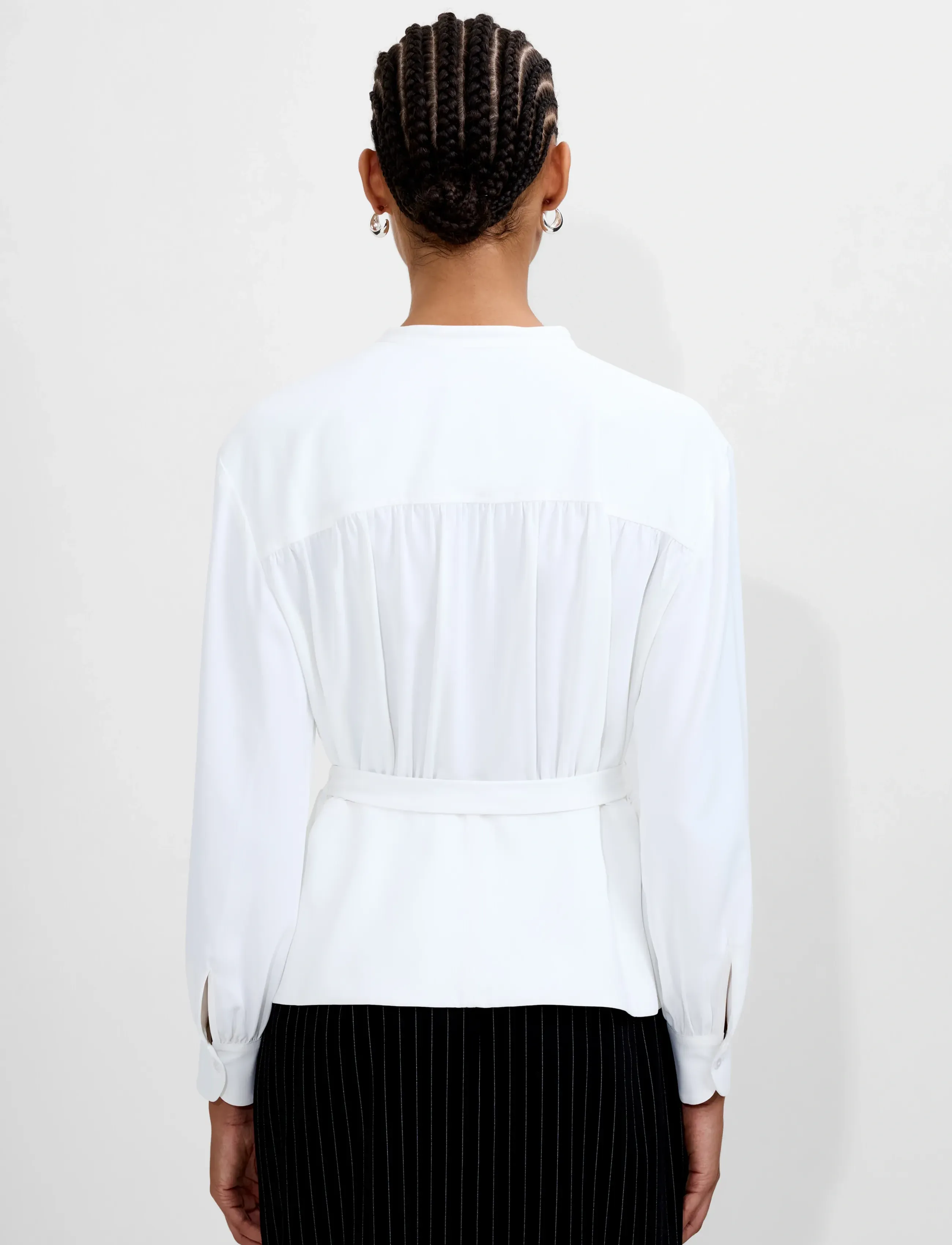 French Connection - AREZZO LS WAIST TIE SHIRT - långärmade skjortor - winter white - 3