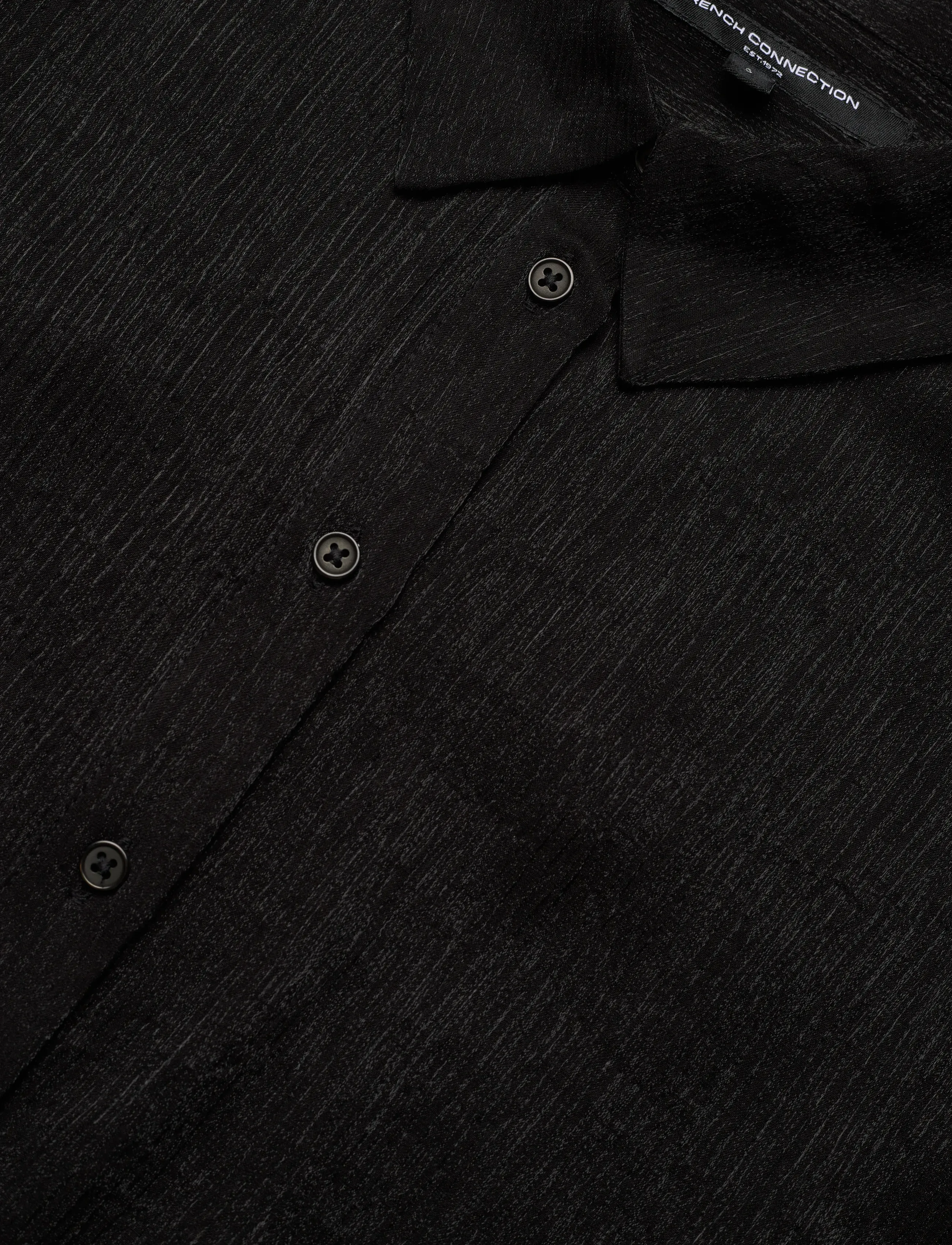 French Connection - TERRY CRINKLE TOP - langärmlige hemden - black - 5