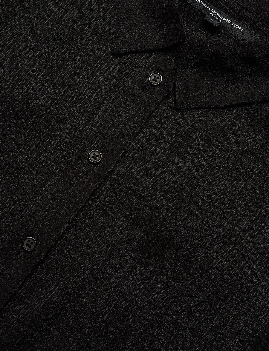 French Connection - TERRY CRINKLE TOP - langärmlige hemden - black - 5