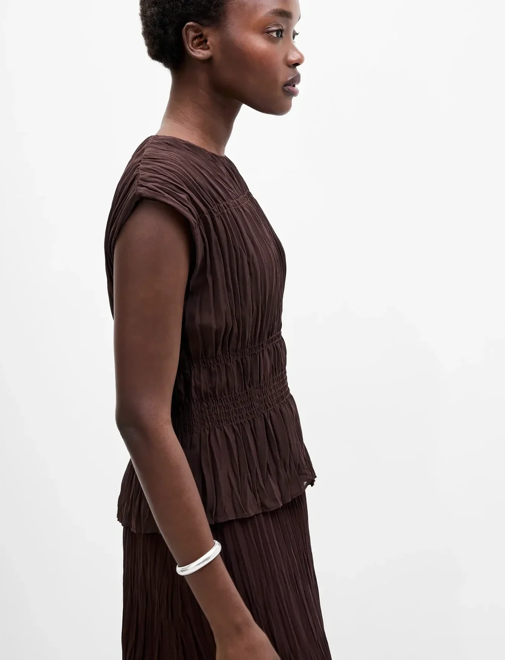 French Connection - SAYLOR GTT SLVLSS TOP - Ärmellose tops - bitter chocolate - 4