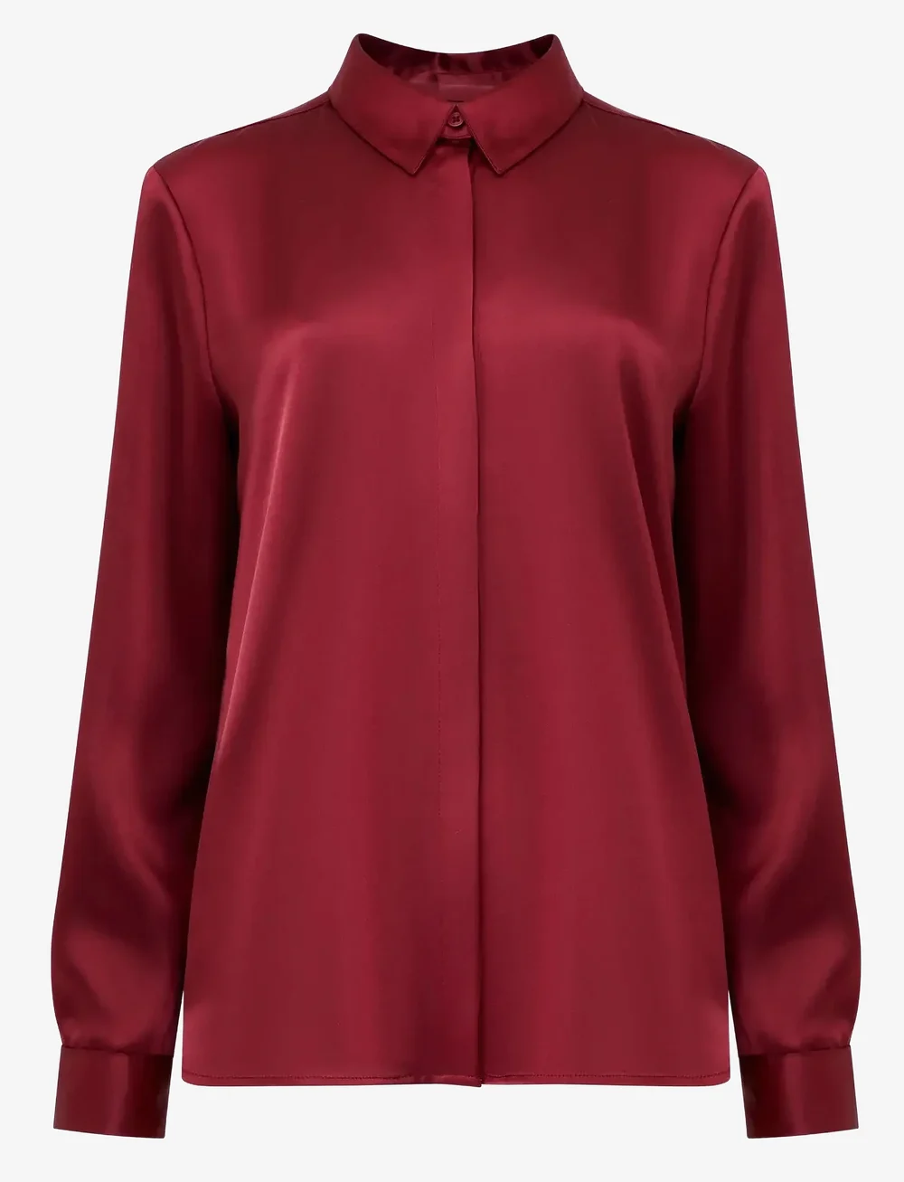French Connection - IRINA SATIN LS SHIRT - långärmade skjortor - bordeaux red - 1