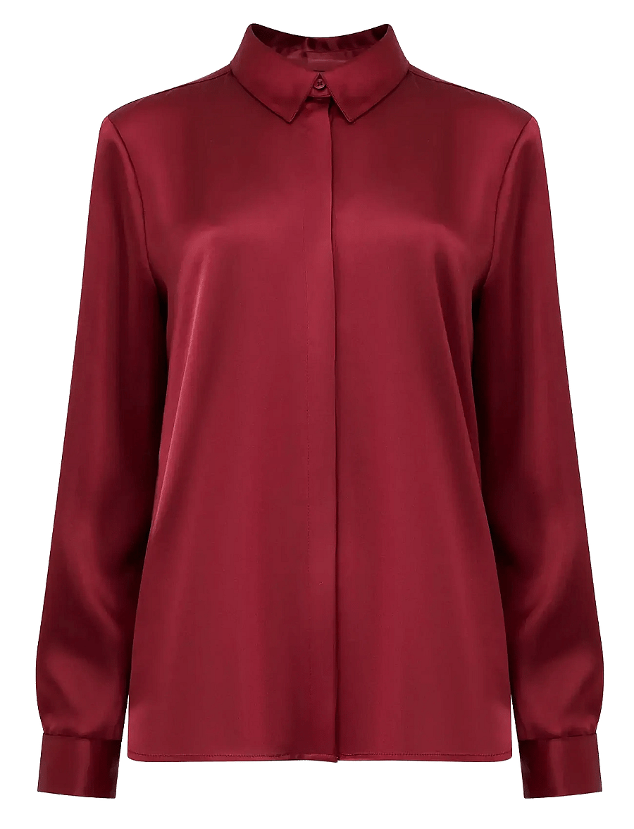French Connection - IRINA SATIN LS SHIRT - bordeaux red - 1