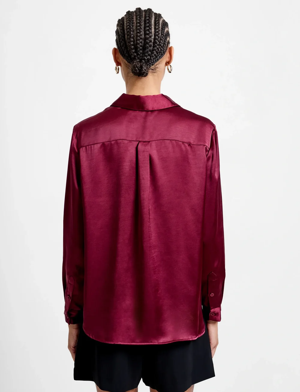 French Connection - IRINA SATIN LS SHIRT - långärmade skjortor - bordeaux red - 2