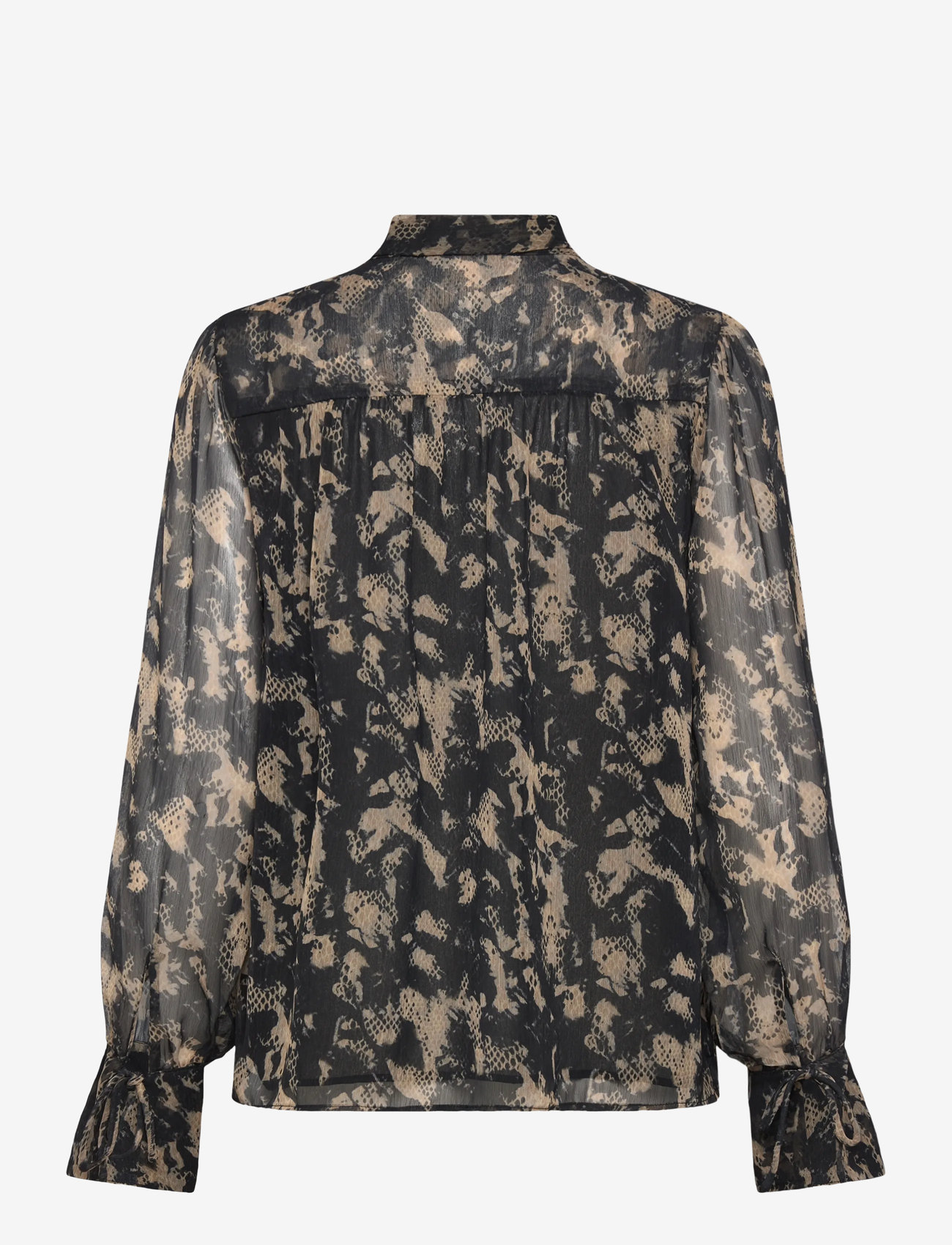 French Connection - AMELIA HALLIE TIE NK BLOUSE - långärmade blusar - black multi - 2