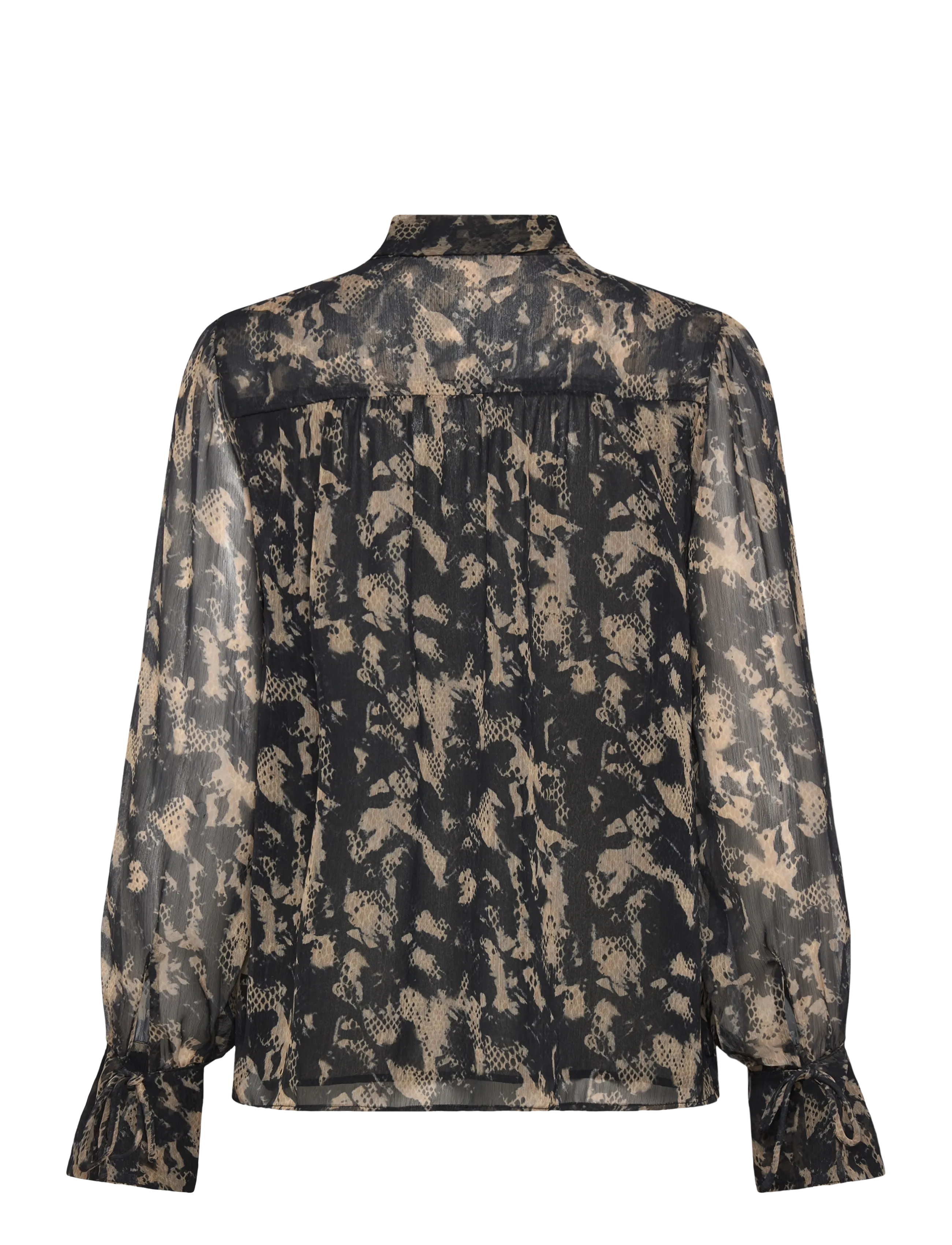 French Connection - AMELIA HALLIE TIE NK BLOUSE - langärmlige blusen - black multi - 2