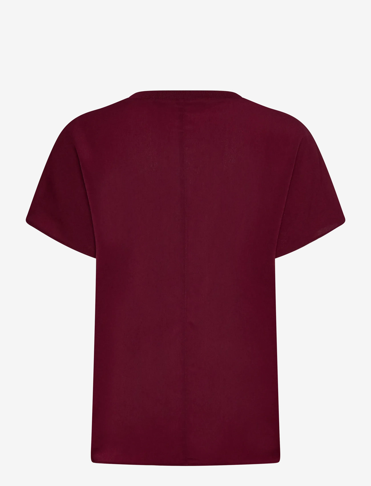 French Connection - CREPE LIGHT CREW NECK TOP - t-shirts - bordeaux red - 1