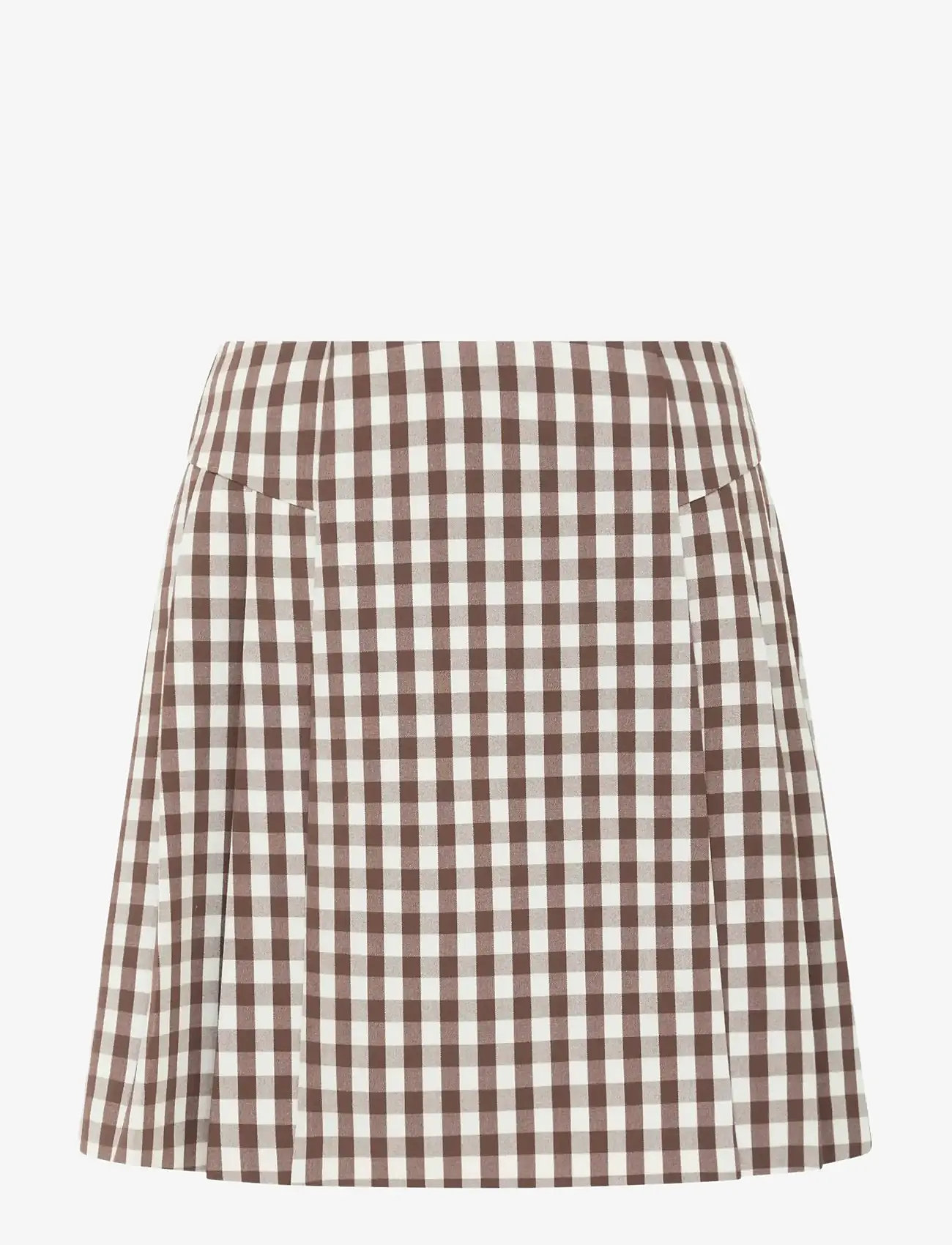 French Connection - LEXI SUITING MINI SKIRT - svārki ar ielocēm - espresso brown chec - 1