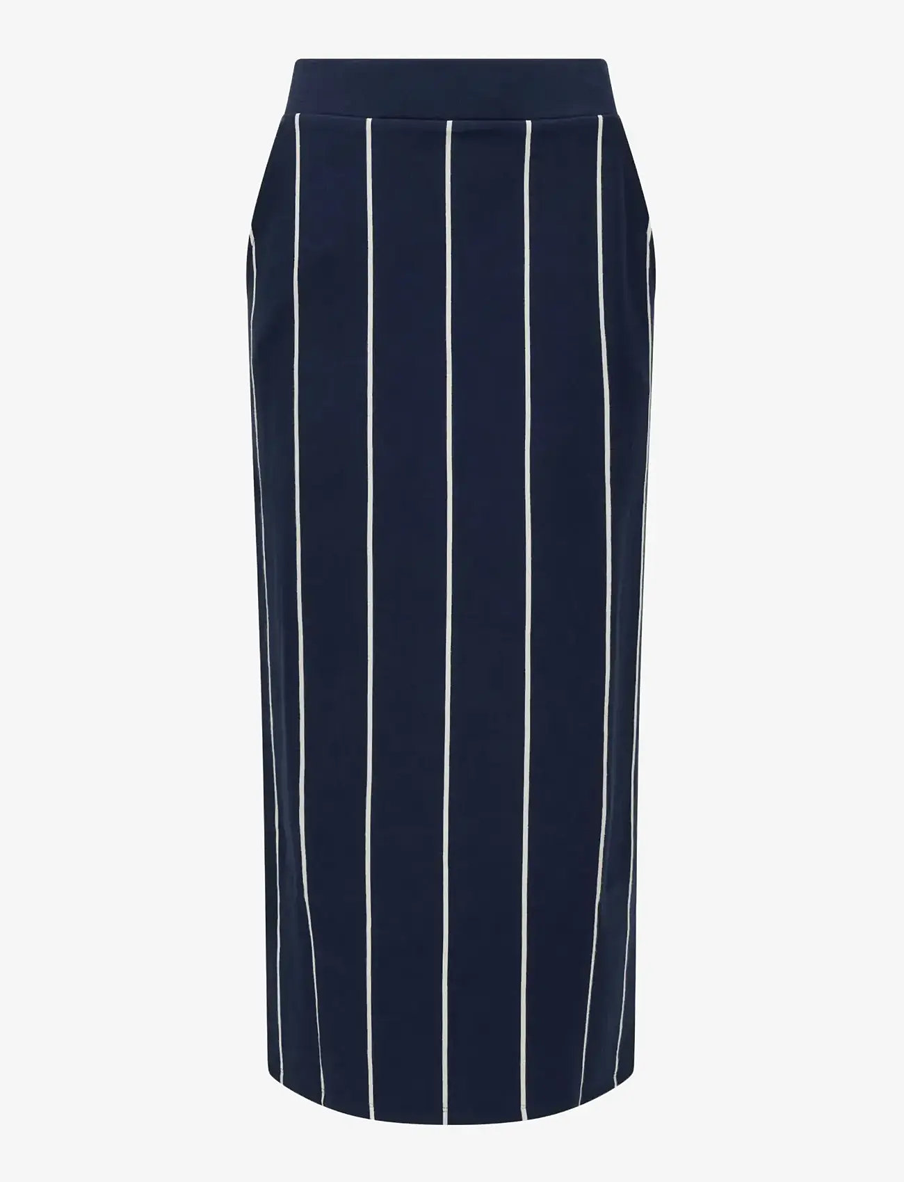 French Connection - SUNDAY SWEAT STRIPED MIDI SKIR - midi kjolar - navy/porcelain strip - 1