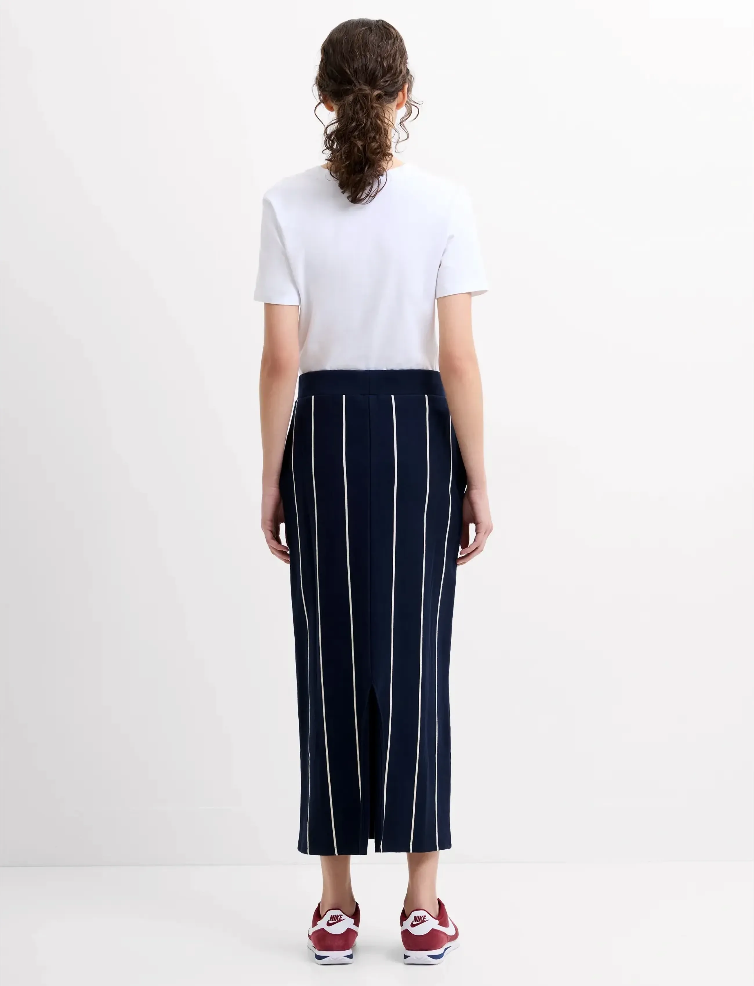 French Connection - SUNDAY SWEAT STRIPED MIDI SKIR - midi-röcke - navy/porcelain strip - 3