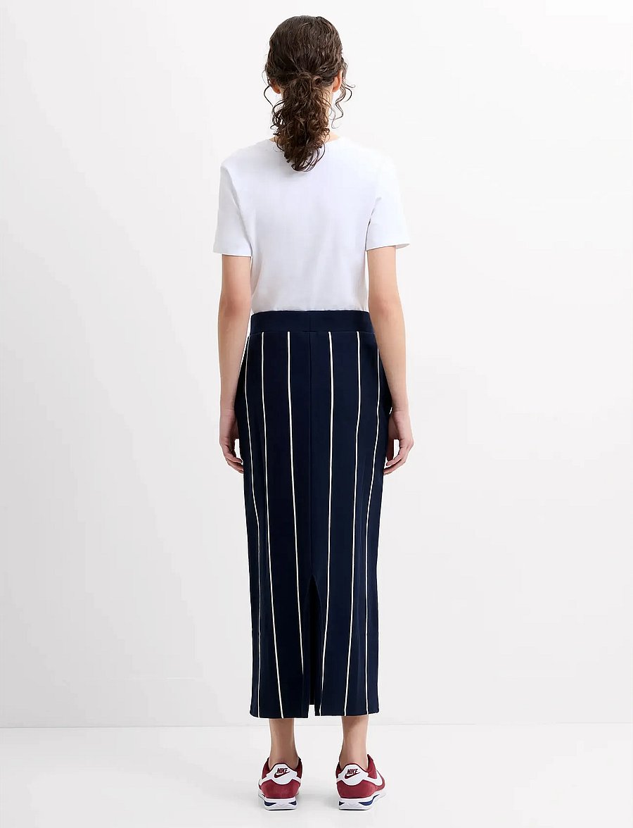 French Connection - SUNDAY SWEAT STRIPED MIDI SKIR - midi-röcke - navy/porcelain strip - 3