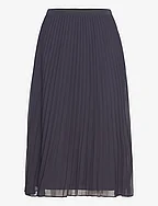 PLEATED SOLID SKIRT - UTILITY BLUE