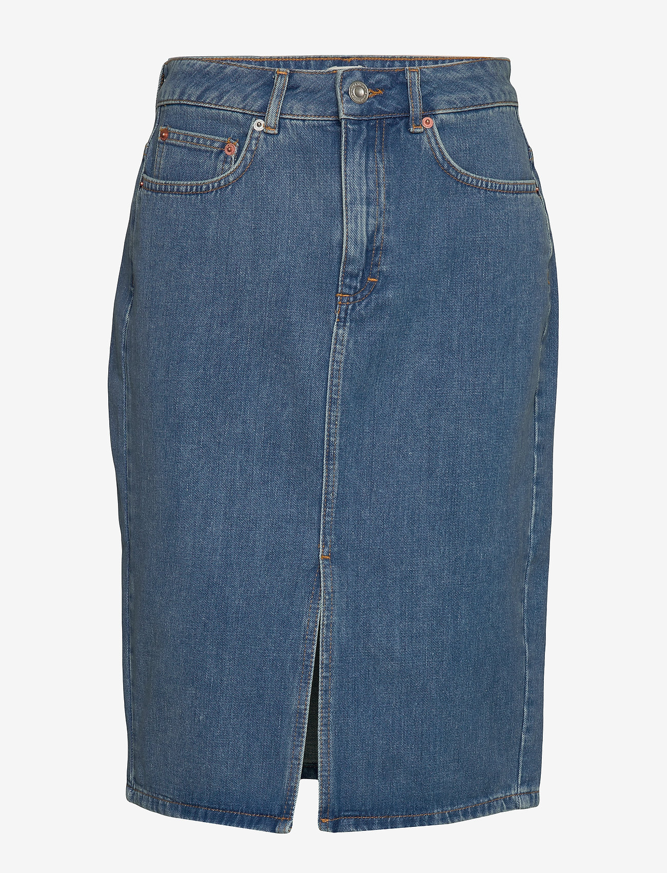 French Connection - REEM DENIM 1&2 HW PENCIL SKIRT - mid vintage - 0