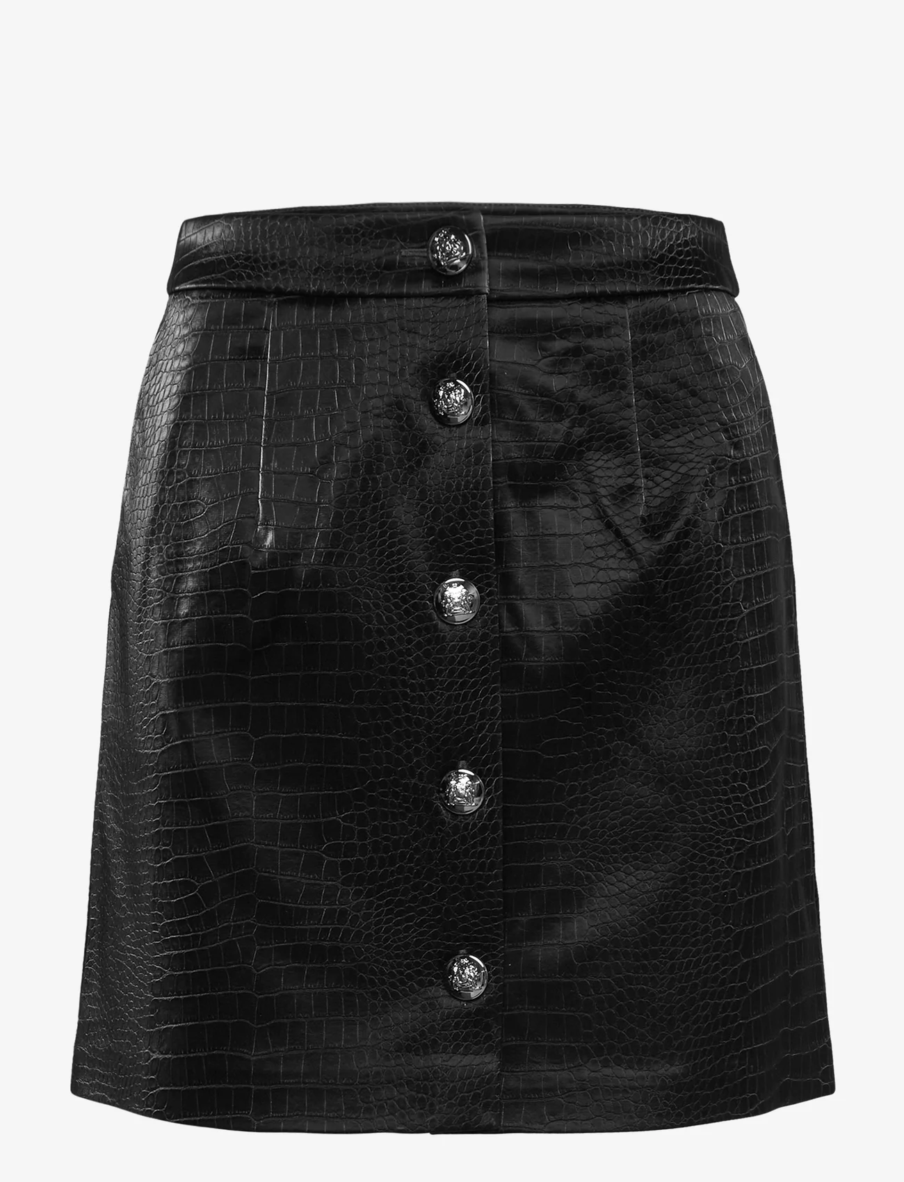French Connection - IVAR CROC CTD PU BUTTON MINI S - short skirts - black - 0