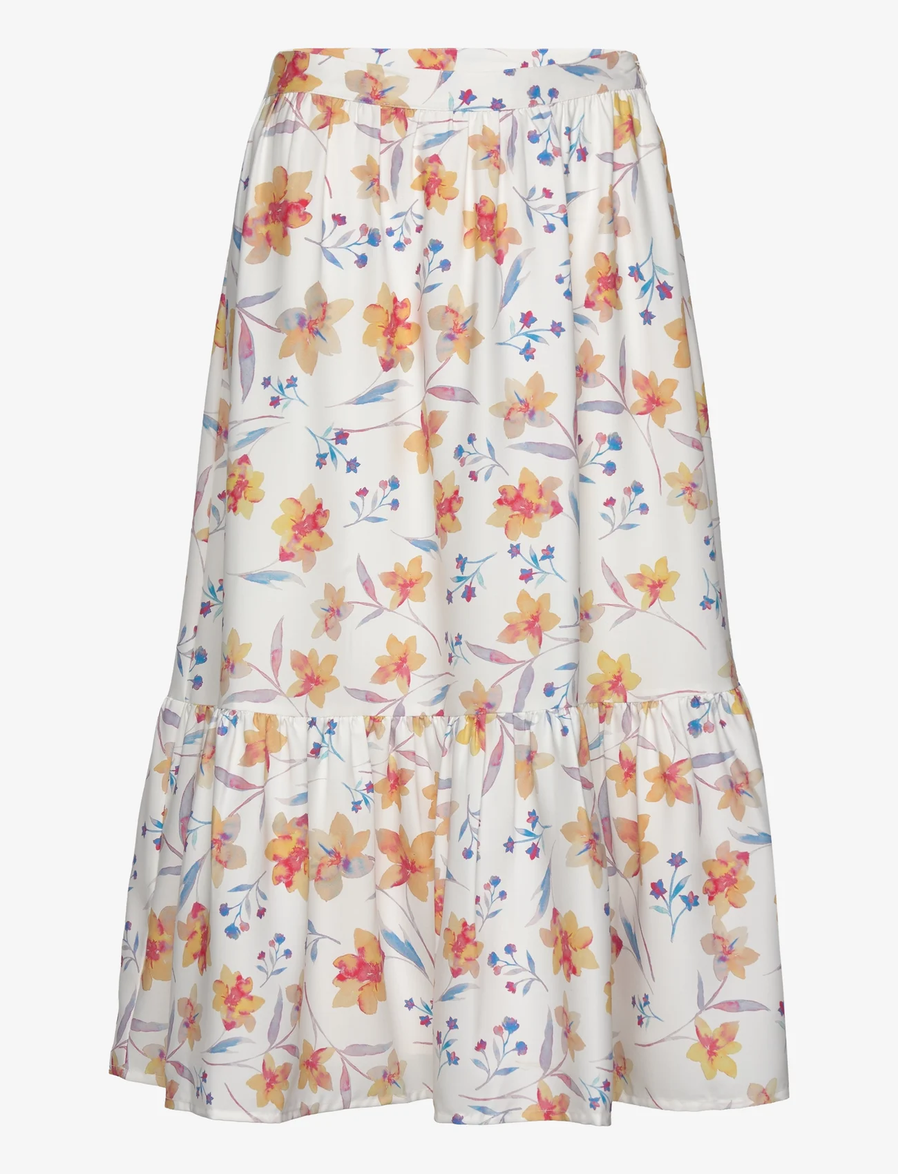 French Connection - CAMILLE DRAPE TIERED MIDI SKRT - midi skirts - summer white - 0