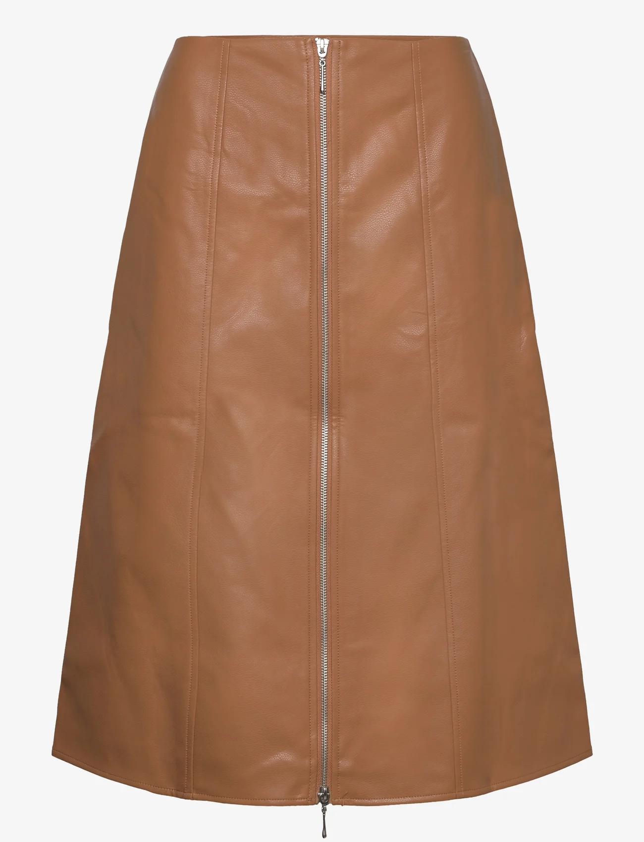 French Connection - CLAUDIA PU SKIRT - midi skirts - tobacco brown - 0