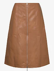 French Connection - CLAUDIA PU SKIRT - midi skirts - tobacco brown - 0