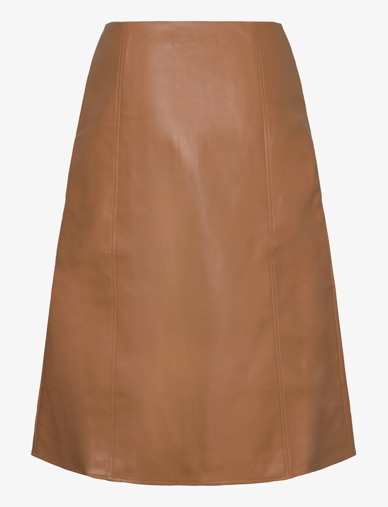 French Connection - CLAUDIA PU SKIRT - midi nederdele - tobacco brown - 1