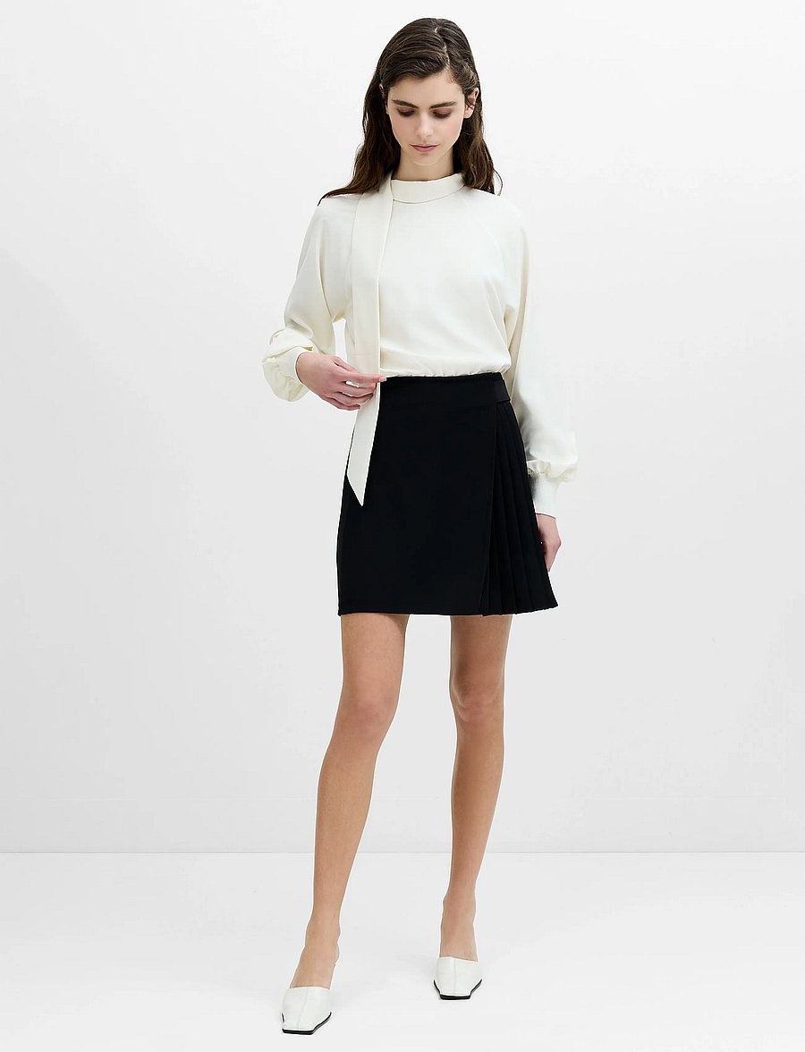 French Connection - VINNIE SUITING PLEATED MINI SKIRT - black - 0